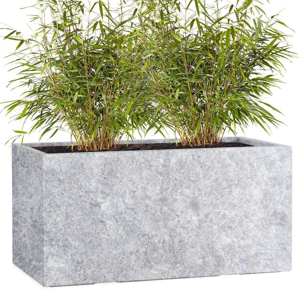 Pflanzwerk® Pflanzkübel TUB Premium Fiberglas Blumenkübel Frostbeständig mit Lotus-Effekt, Fiberglas - Handgefertigt - Rechteckig - Frostbeständig