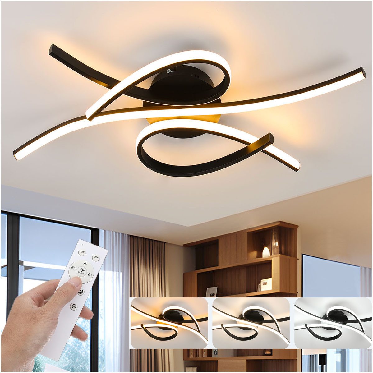 oyajia LED Deckenleuchte 80cm Wohnzimmer Deckenleuchte günstig online kaufen