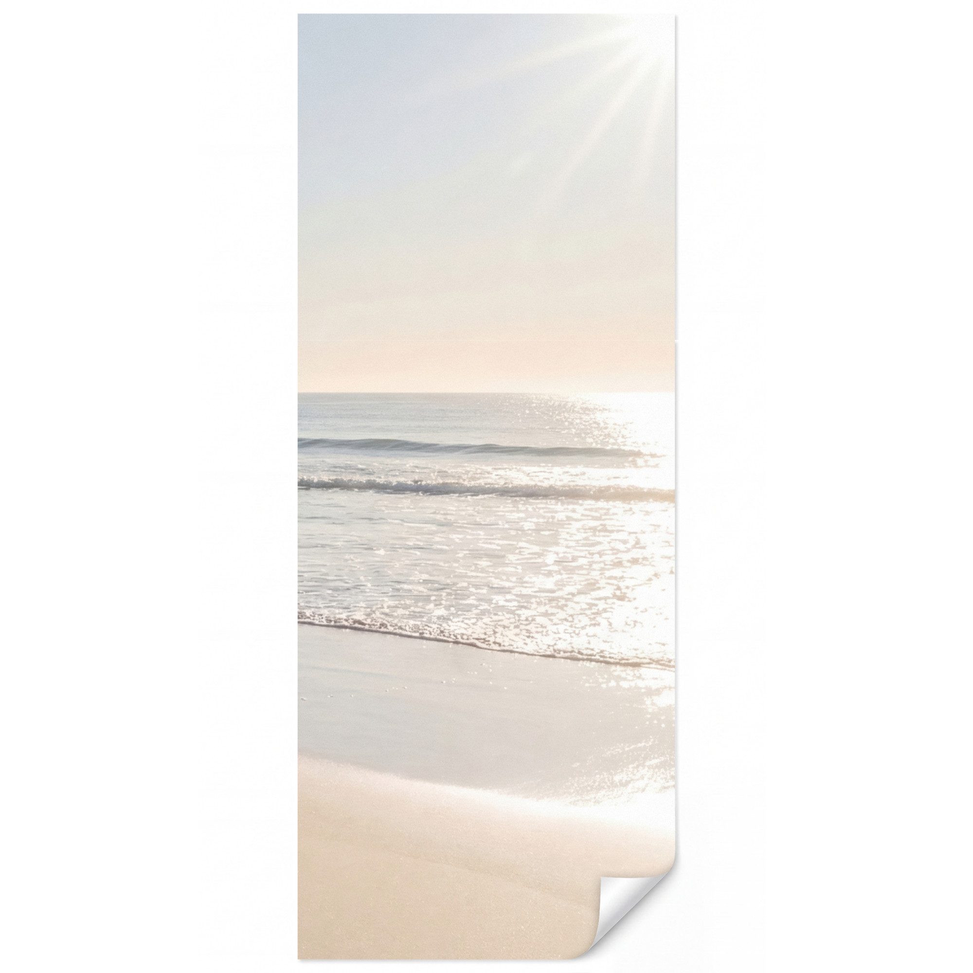OnlyWow Fototapete Meer - Sonne - Sand, Matt, bedruckt, Schlafzimmer, Küche, Vliestapete, Modern 100x240cm