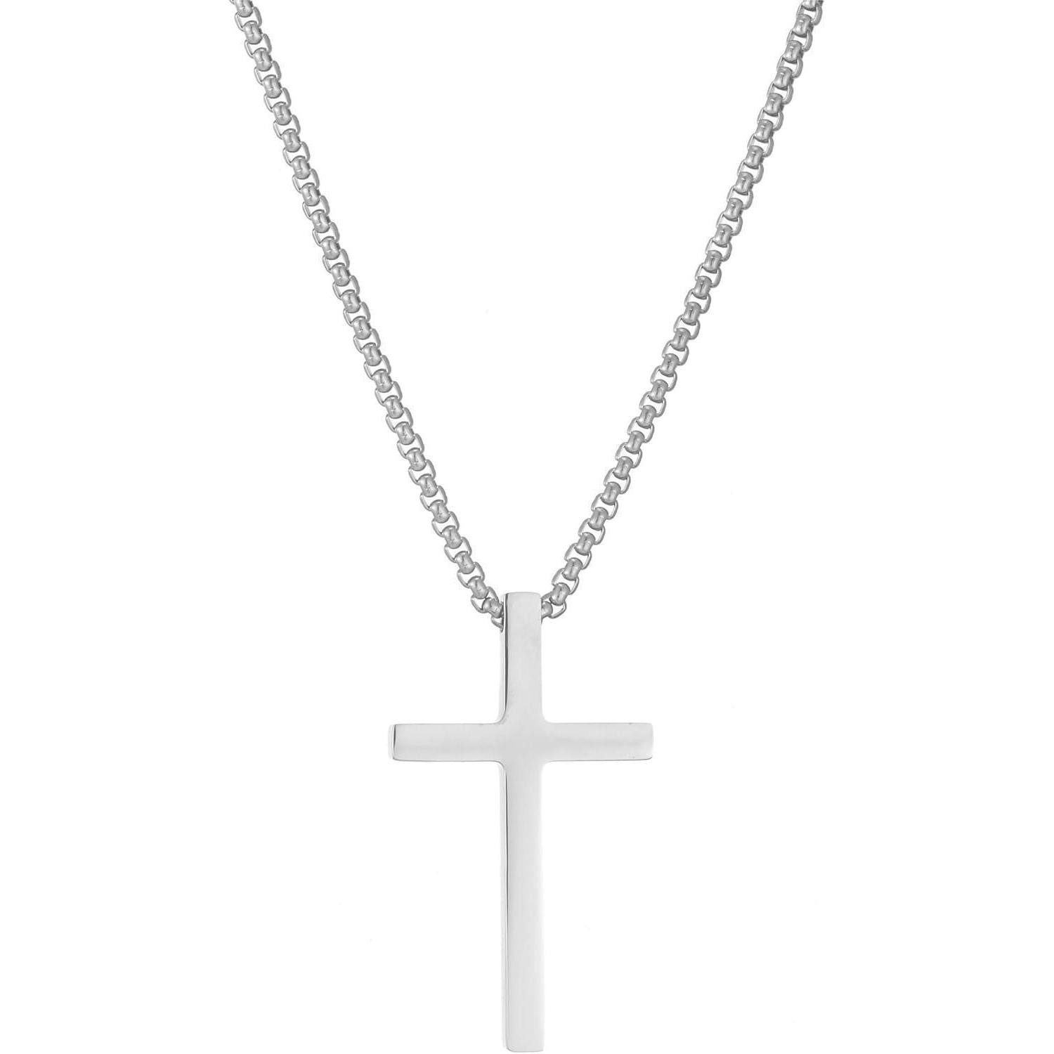 Kreuzkette Gold Silber Kreuz Kette Herren mit Anhänger Halskette religiöser