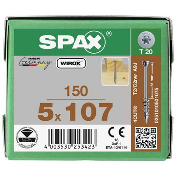 SPAX Schraube SPAX 0251010501075 Holzschraube 5 mm 107 mm T-STAR plus Stahl WIRO