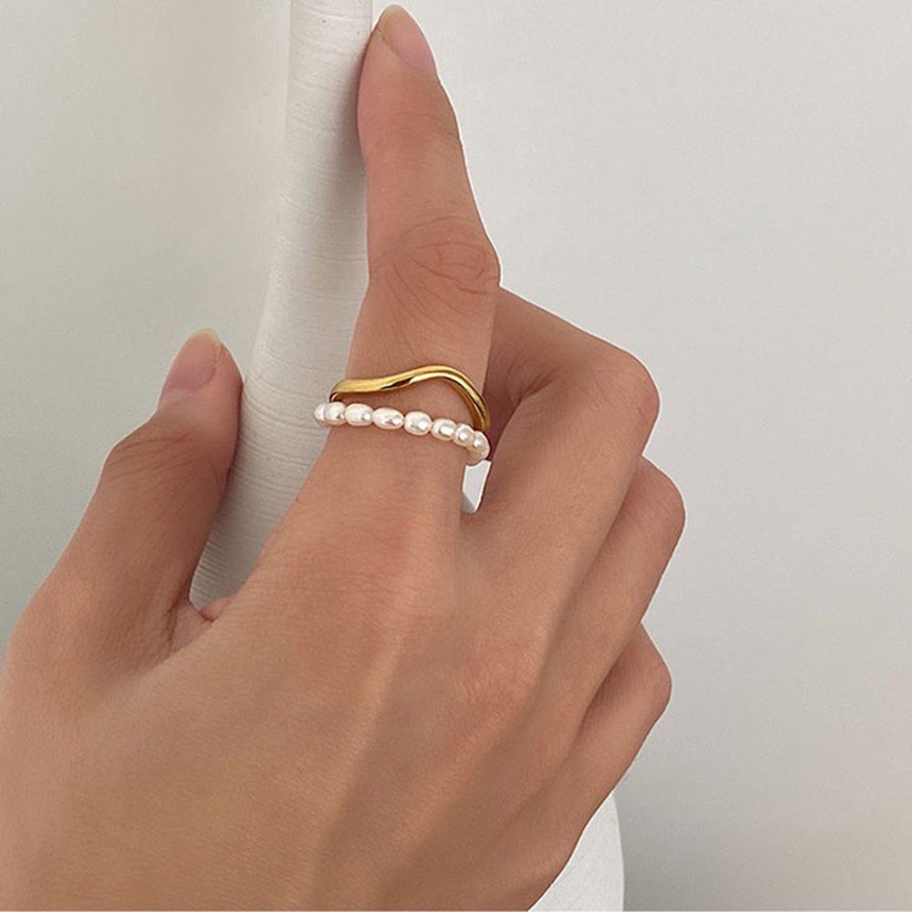 Housruse Fingerring »Ringe Damen Offene Verstellbarer Ring Minimalistische  Premium-Textur« (für Damen Frauen Mädchen Freundin)