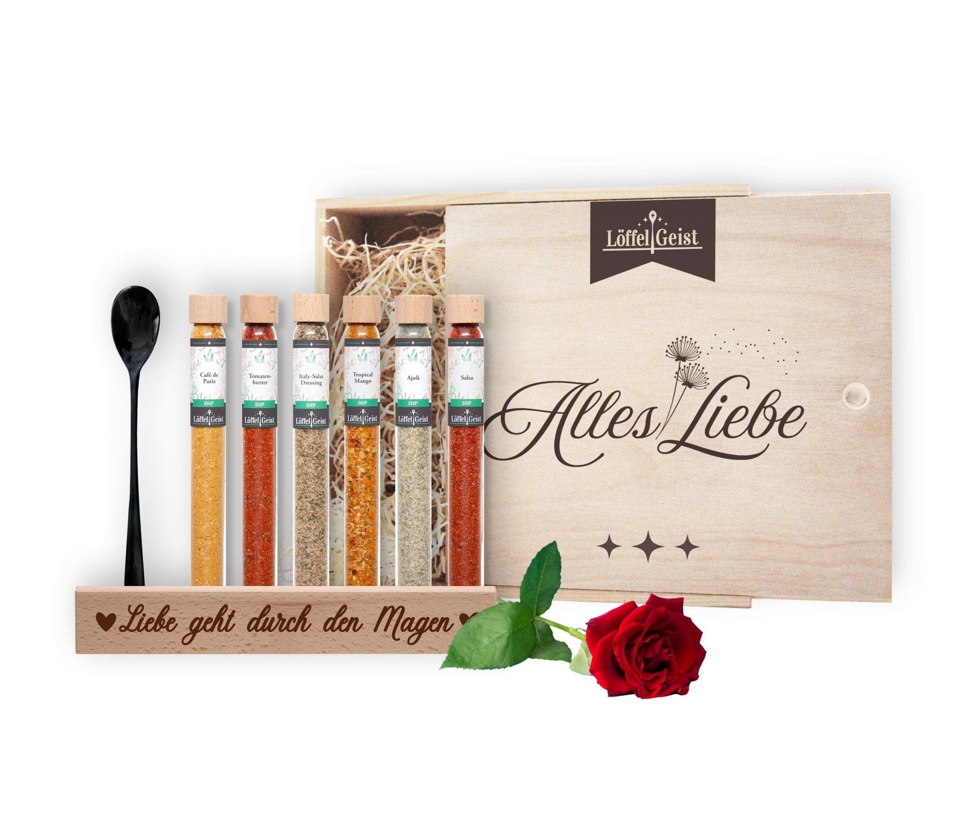 Löffelgeist Lebensmittel-Geschenkset Alles Liebe Geschenkbox