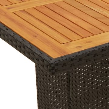 vidaXL Garten-Essgruppe 7-tlg. Garten-Essgruppe mit Kissen Schwarz Poly Rattan, (7-tlg)