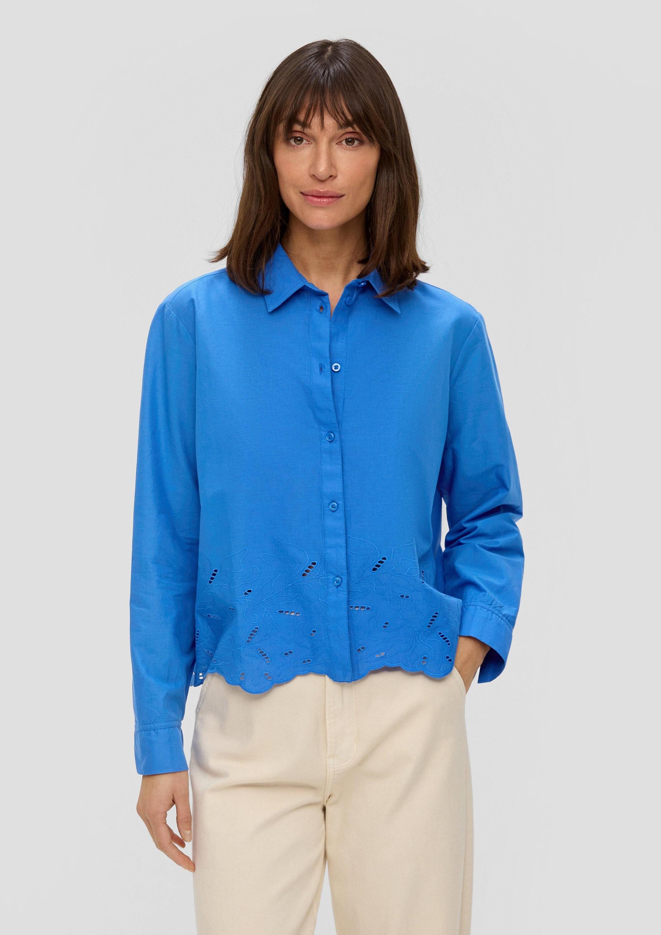 s.Oliver Langarmbluse Bluse Langarmbluse mit Broderie günstig online kaufen