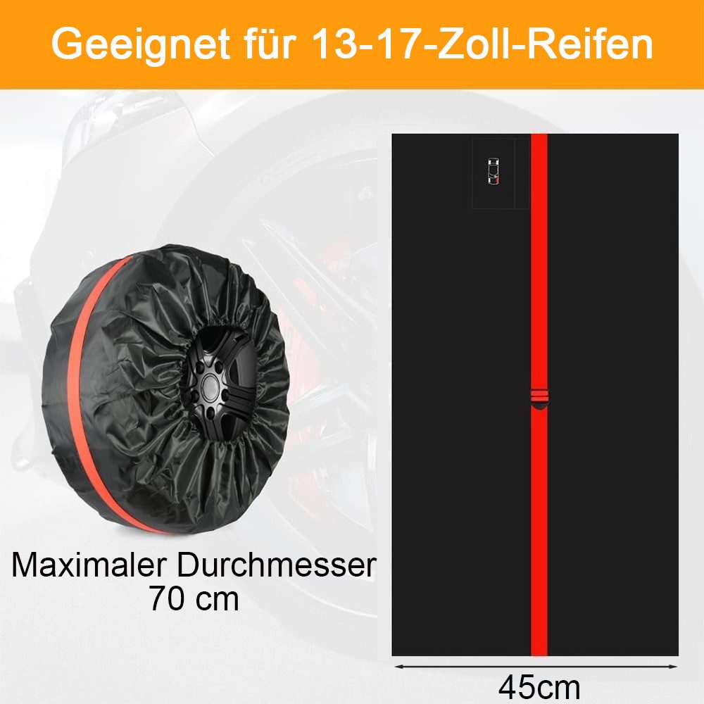 TUWENA Reifentasche 4 Stück Einstellbar Reifenschutzhülle,Reifentaschen Set für 13-22 Zoll, Waterproof Staubdicht Reifentasche für Sauberer Transport und Lagerung