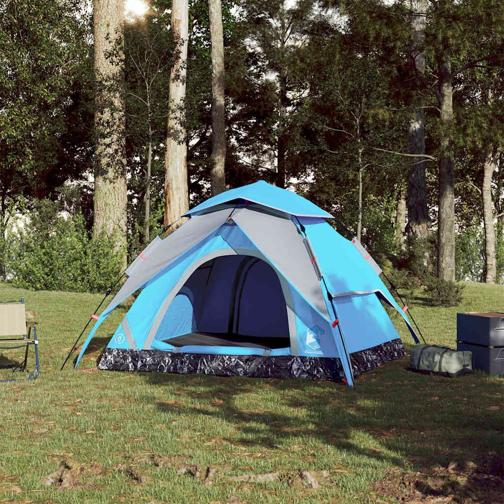 vidaXL Kuppelzelt Kuppel-Campingzelt 3 Personen Blau günstig online kaufen