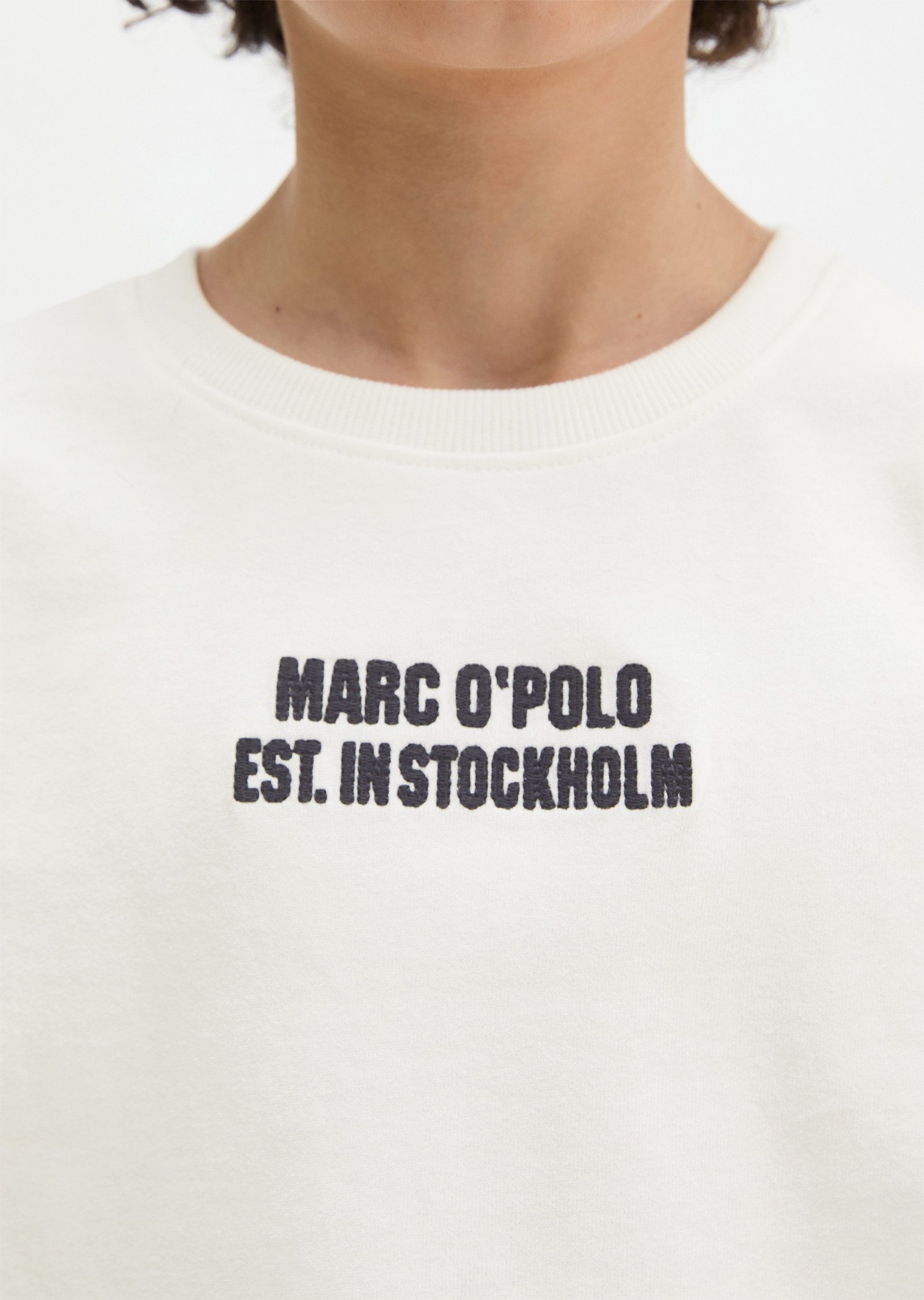 Marc O'Polo Langarmshirt für Jungs, kontrastfarbene Logo-Stickerei auf der Brust