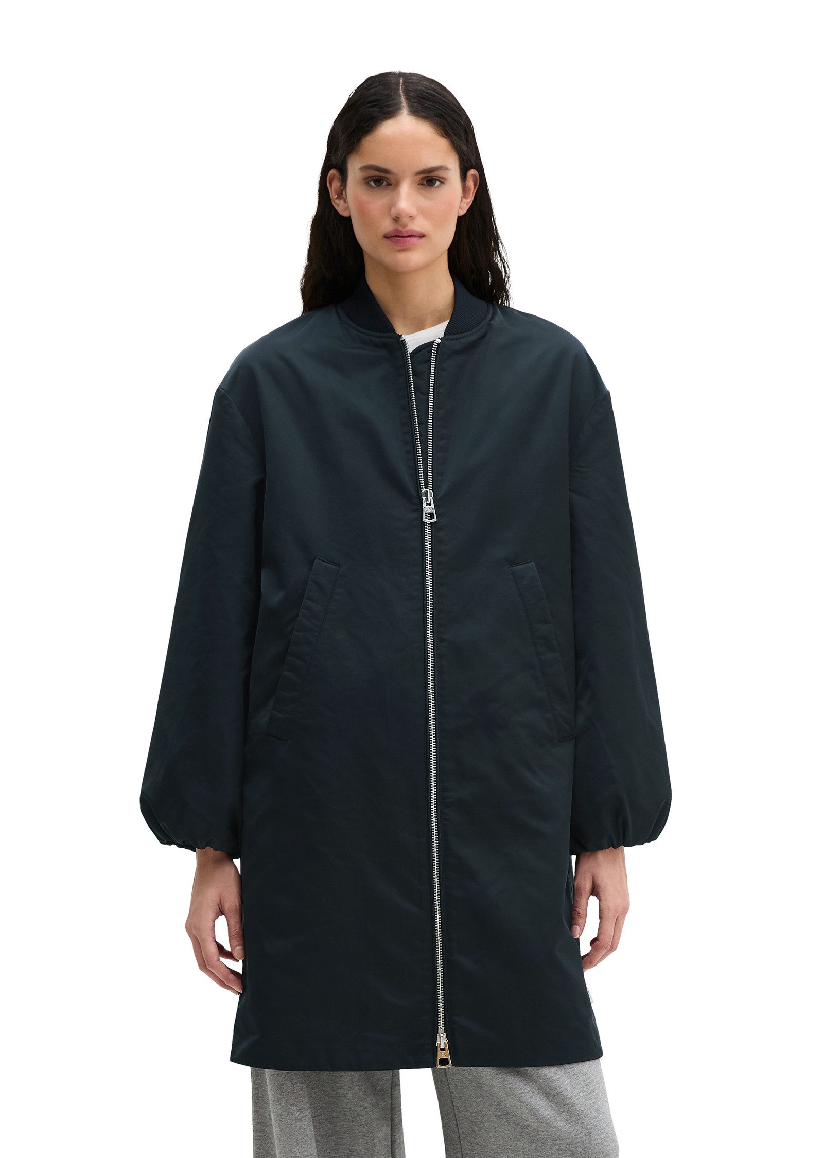 Marc O'Polo Kurzmantel aus recyceltem Polyester-Twill