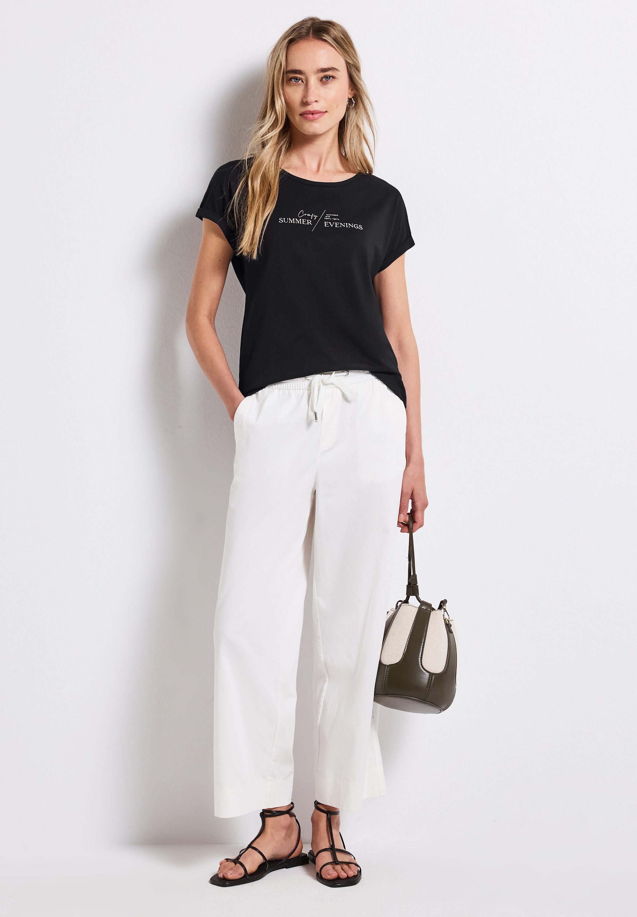 STREET ONE T-Shirt aus Baumwolle mit Stretchante