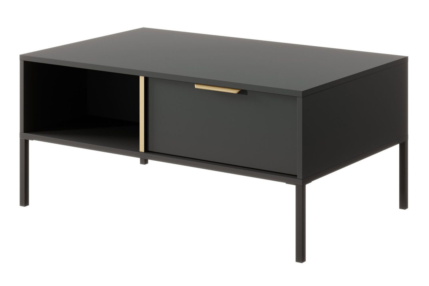 Feldmann-Wohnen Couchtisch Lars (Lars, 1-St., Couchtisch), 96,9x60x44,4cm anthrazit / gold