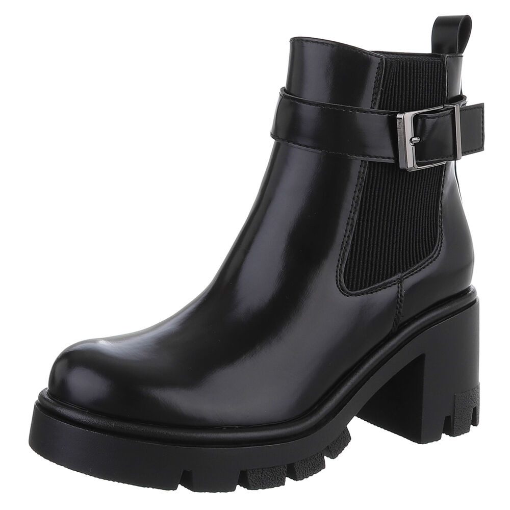 Ital-Design Elegante Chelsea Boots mit Blockabsatz für Damen Plateaustiefel günstig online kaufen