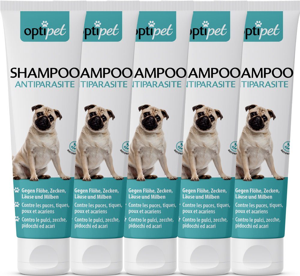 OptiPet Tiershampoo Floh Shampoo Hunde Shampoo Parasitenabwehr, 1250 ml, Sofort Abweisende Wirkung gegen Parasiten in allen Entwicklungsstadien