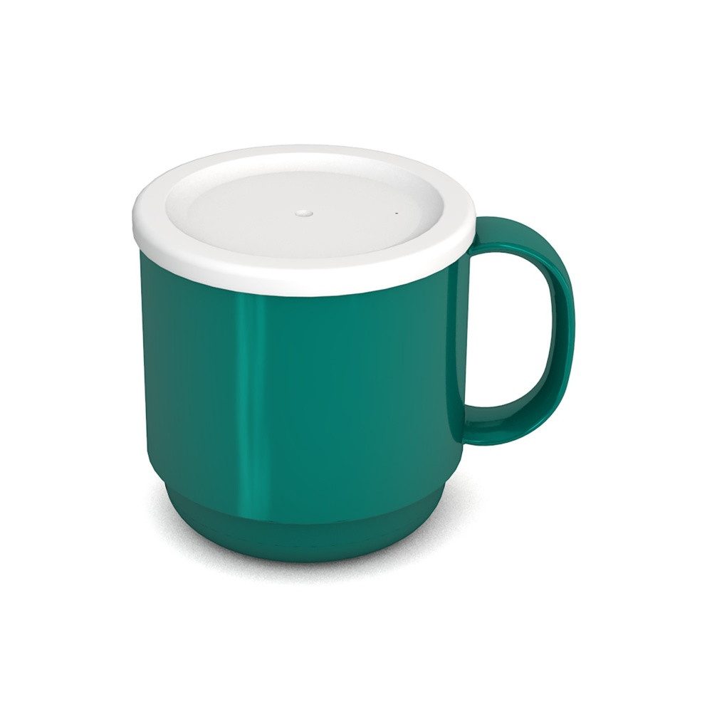 Ornamin Becher Kleiner Henkelbecher Klassik Plus, SAN, PP, Mehrwegbecher l Campingbecher l Stapelbar l Wiederverwendbar