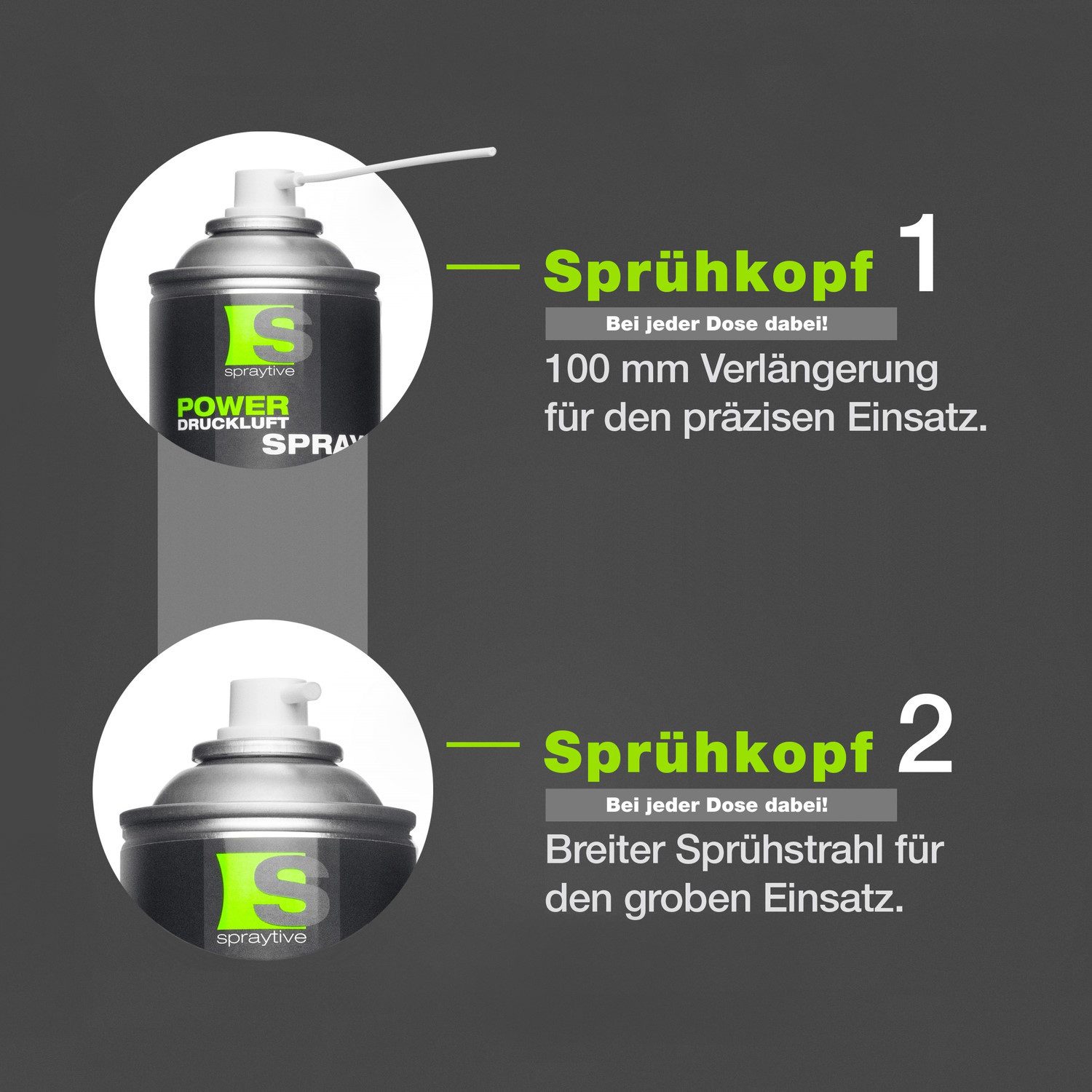 Spraytive 1x 400ml Druckluftspray - Druckluftreiniger Air Duster Luftdruckspray Druckluftreiniger (Made in Germany)