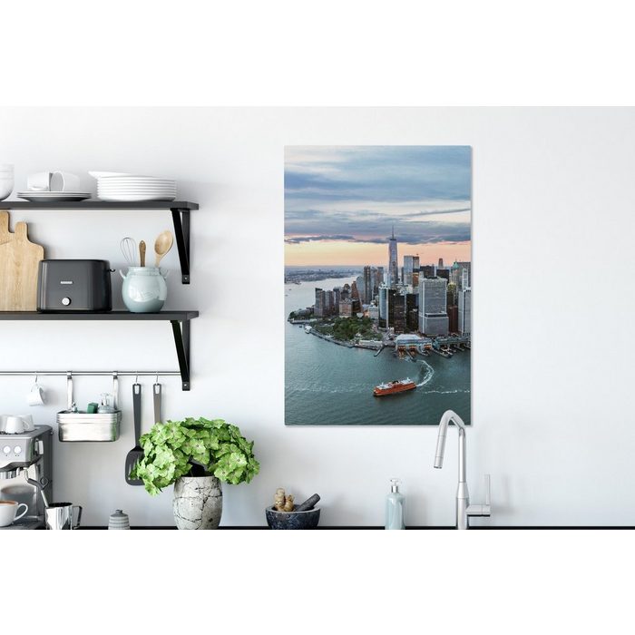 OneMillionCanvasses® Leinwandbild New York - Wasser - Boot (1 St) Leinwand Bilder für Wohnzimmer Schlafzimmer SY12527