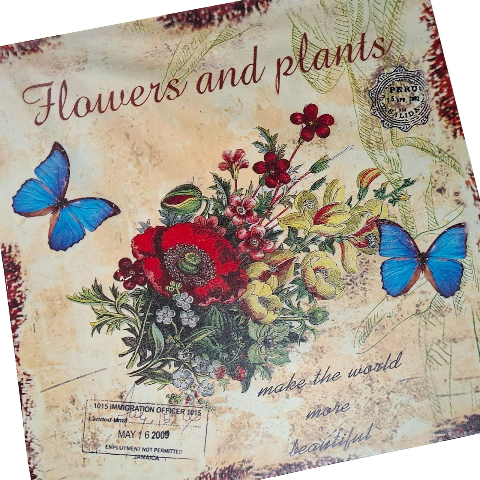 HTI-Living Gartenstuhl Metallstuhl Flowers and Plants (Stück, 1 St), Gartentstuhl nostalgisch mit Motiv