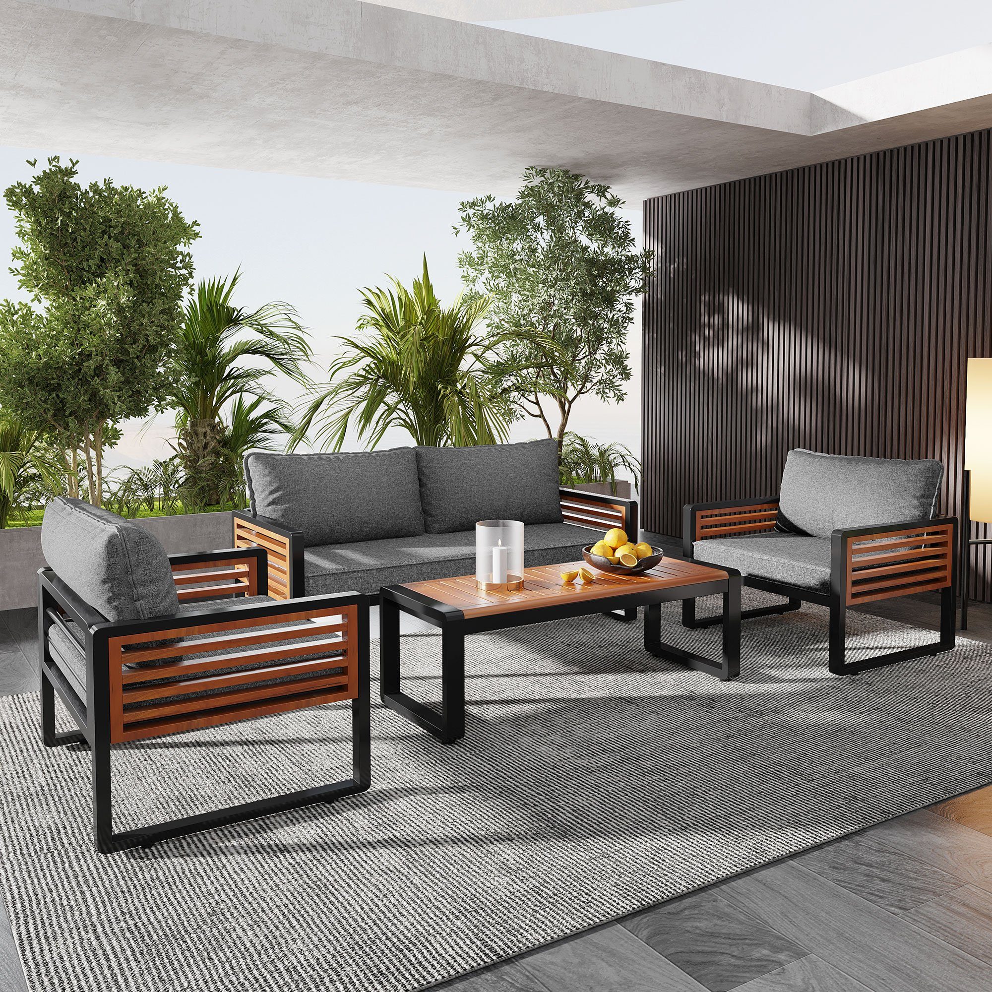 Flieks Gartenlounge-Set, Balkonset Gartenmöbel Set Bank günstig online kaufen
