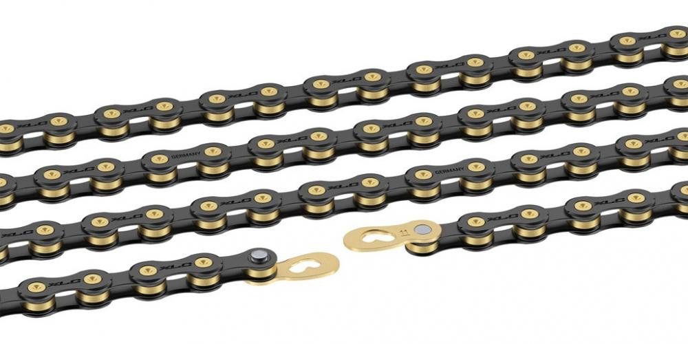 XLC Fahrradkette XLC Kette CC-C05 1/2 x 11/128, 118 Gl. 11-f. schwarz/gold