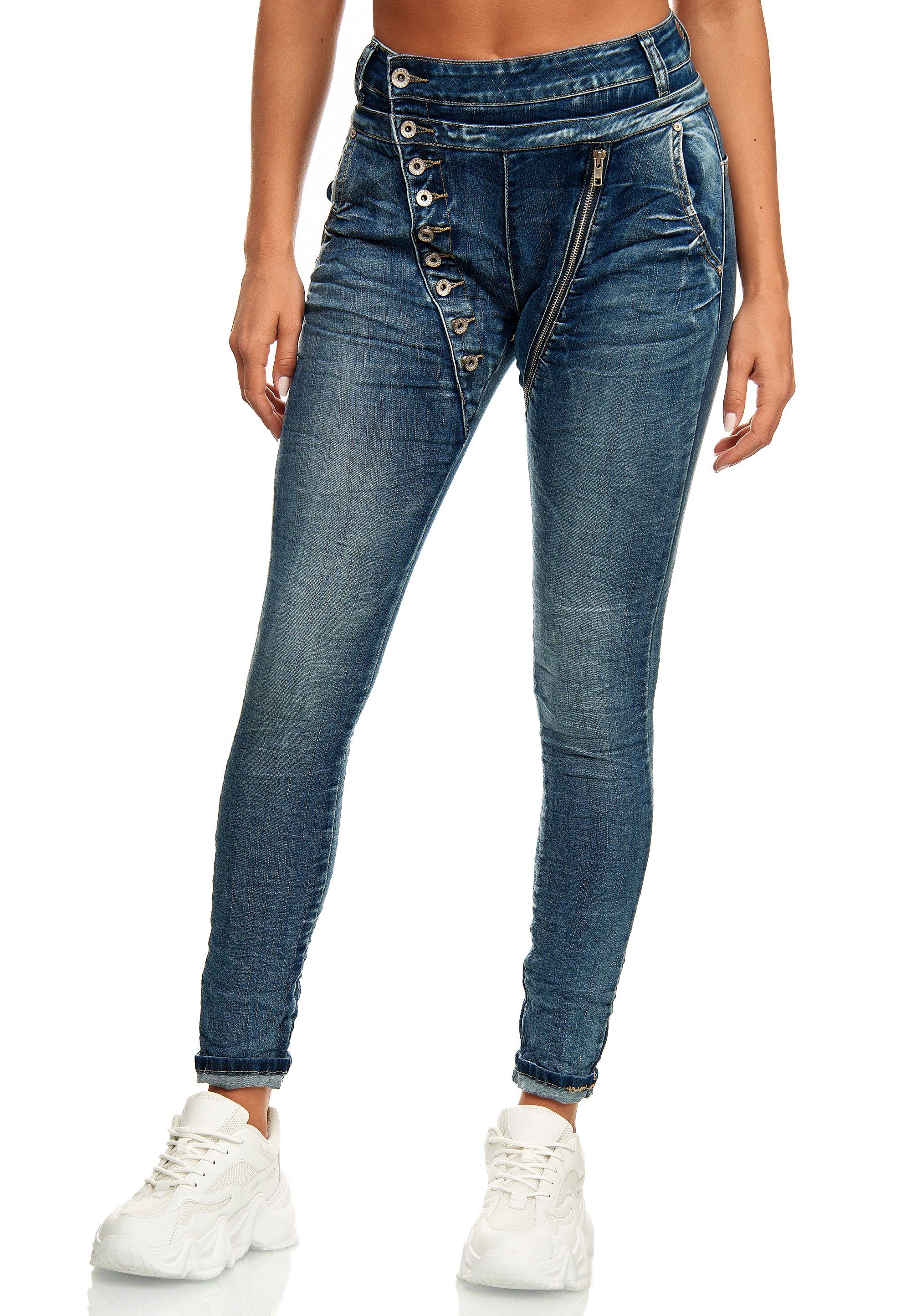 Elara Boyfriend-Jeans Elara Damen Baggy Jeans günstig online kaufen