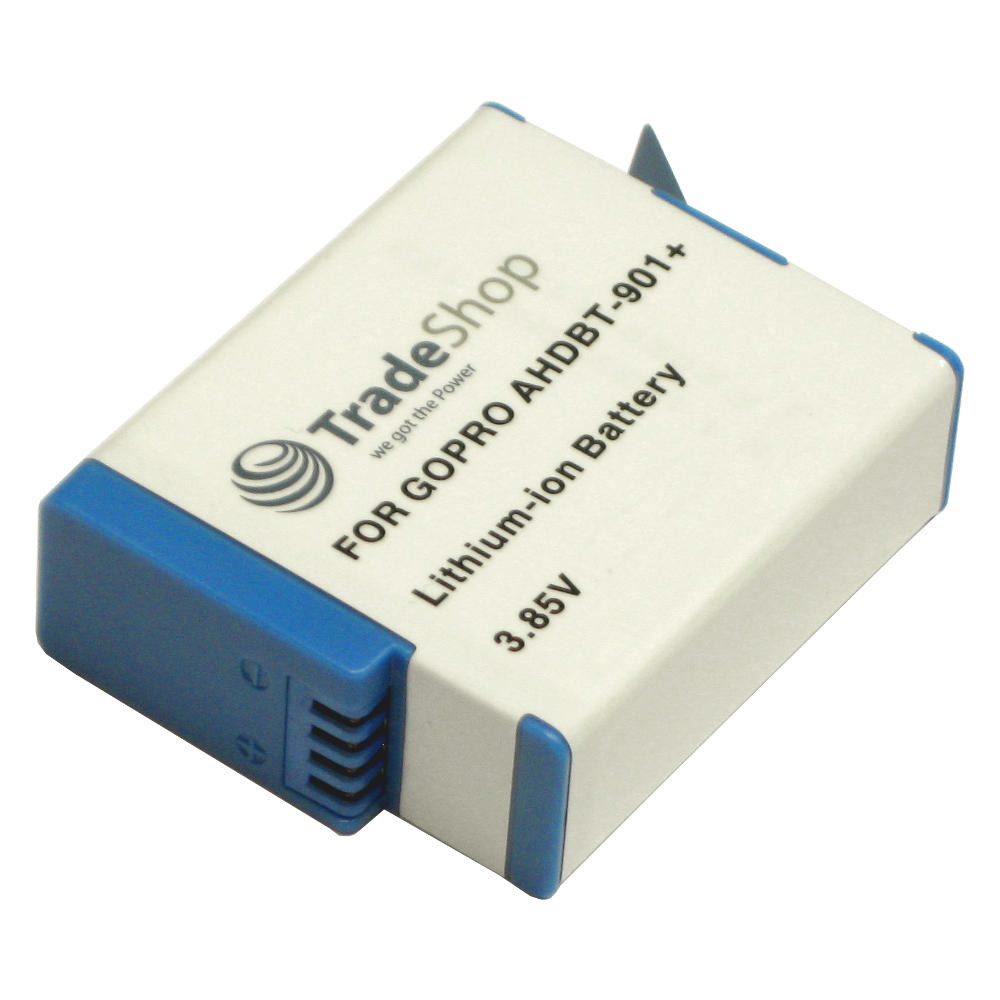 Trade-Shop Akku passend für GoPro AHDBT-901 ADBAT-001 AHDBT-901+ SPBL1B Kamera-Akku Li-Ion 1900 mAh (3,85 V)