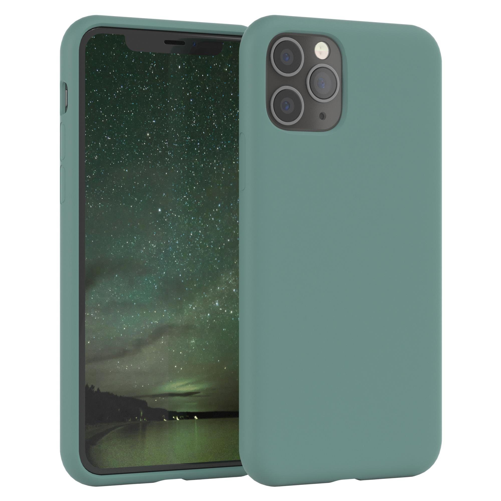 EAZY CASE Handyhülle Premium Silikon Case für Apple iPhone 11 Pro 5,8 Zoll, Silikonhülle Slimcover mit Displayschutz Hülle Cover Grün / Nachtgrün