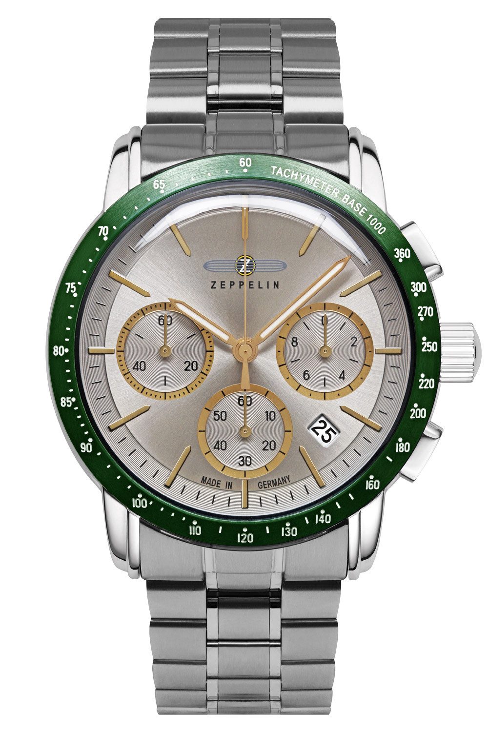 ZEPPELIN Quarzuhr 8878MB-5, Herrenuhr New York Chronograph Stahl/Bicolor