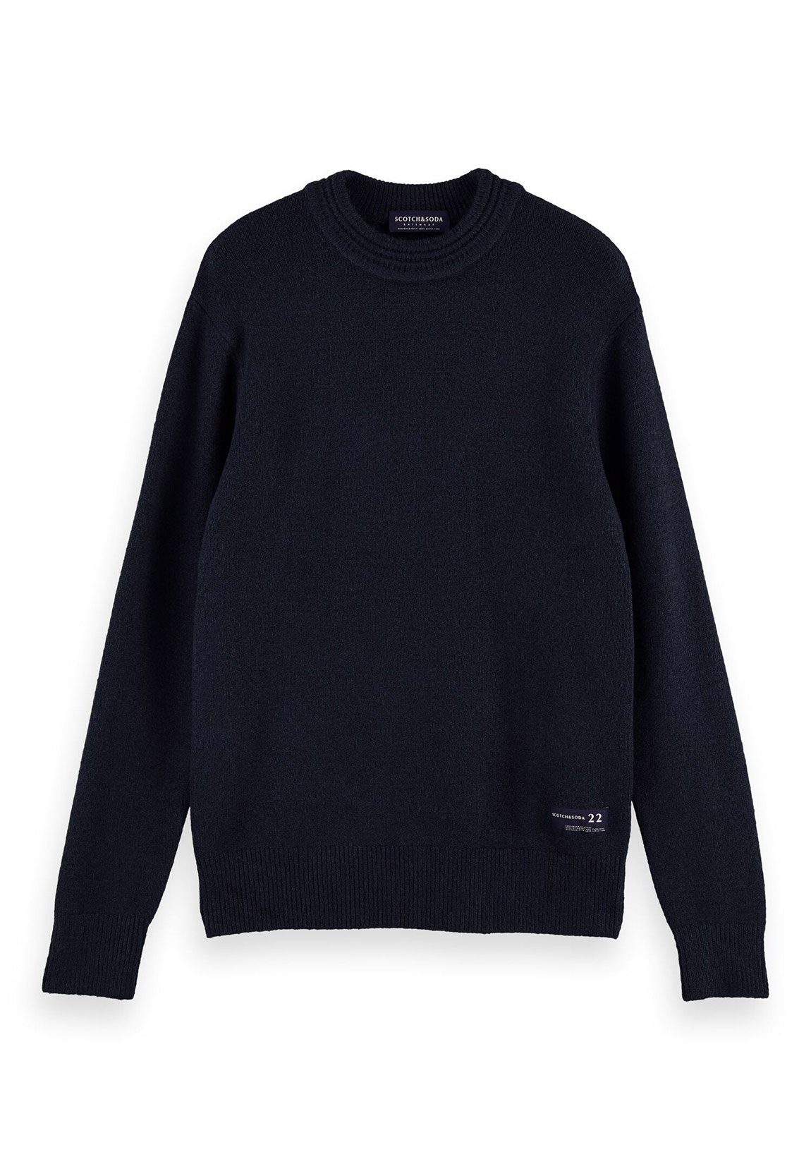 Sweater Scotch & Soda Herren Pullover SOFT KNIT CREWNECK PULL 165805 Night 0002 Dunkelblau