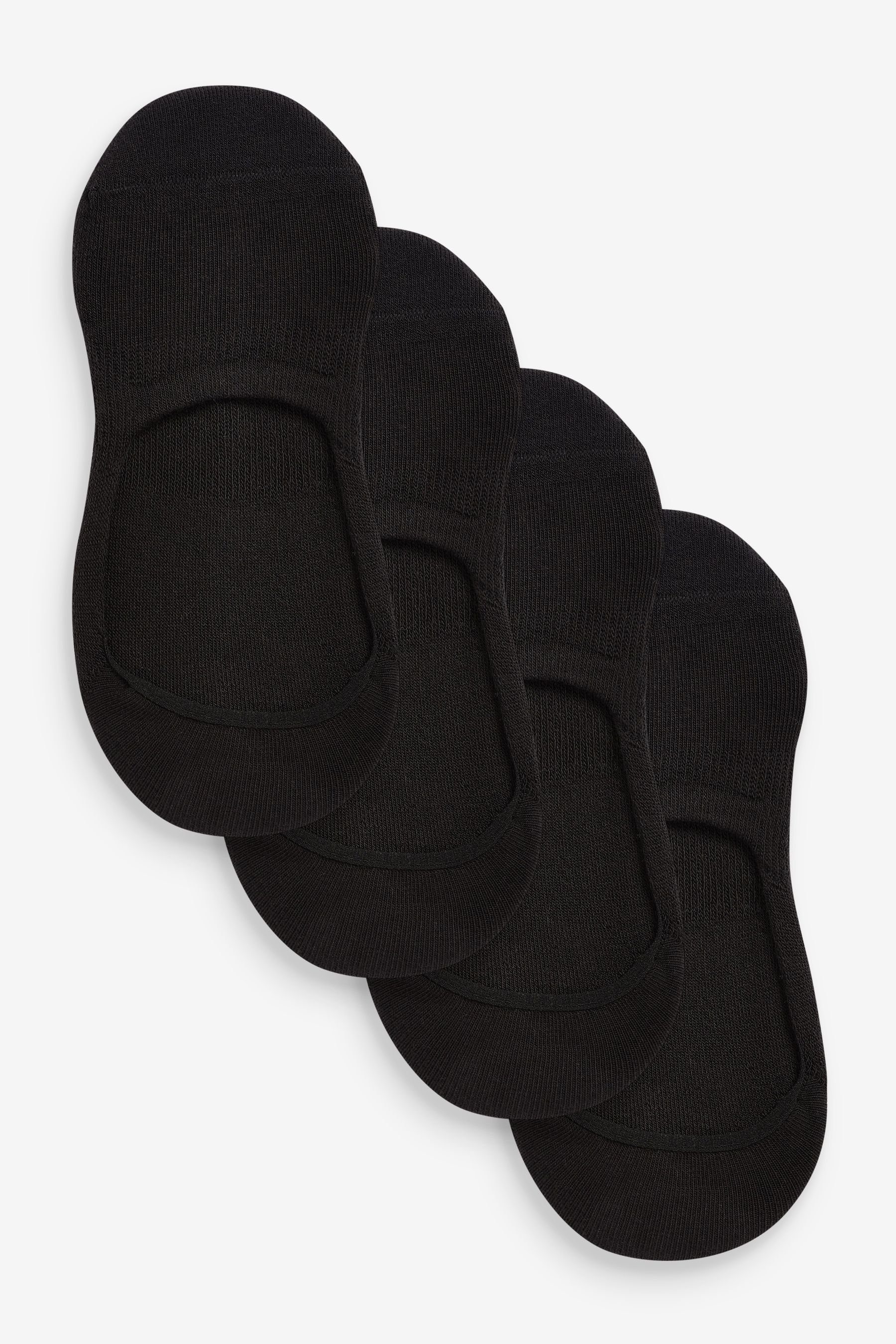 Next Füßlinge Sneaker-Füßlinge mit gepolsterter Sohle, 4er-Pack (1-Paar) Black