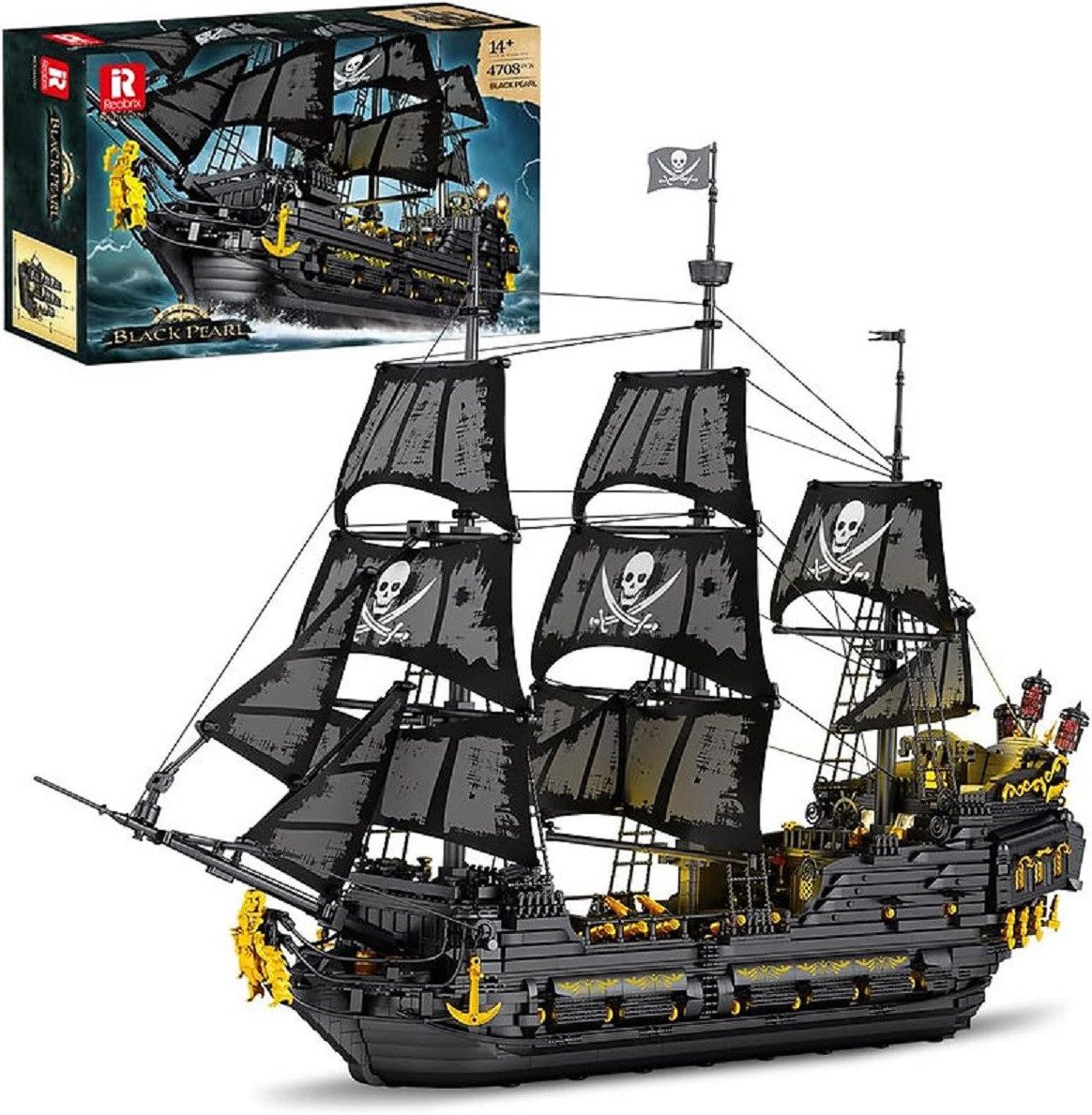Reobrix Reobrix 66036 Black Pearl Piratenschiff 4.910 Teile Konstruktions-Spielset, (4910 St)
