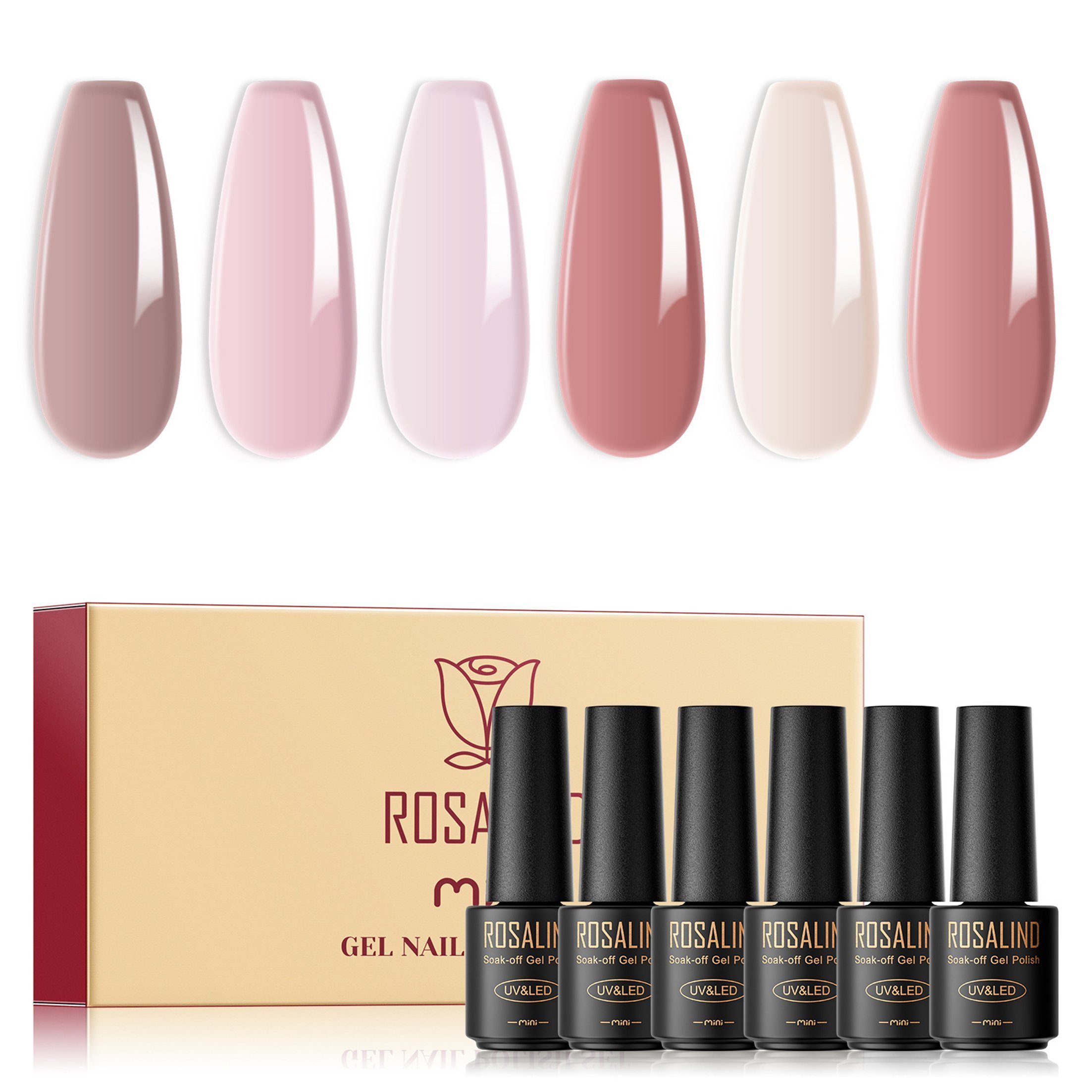KINSI Nagellack-Set Starter Gel-Nagellack Set mit 6 Farben – Ideal für Anfänger, Perfekte Geschenkidee