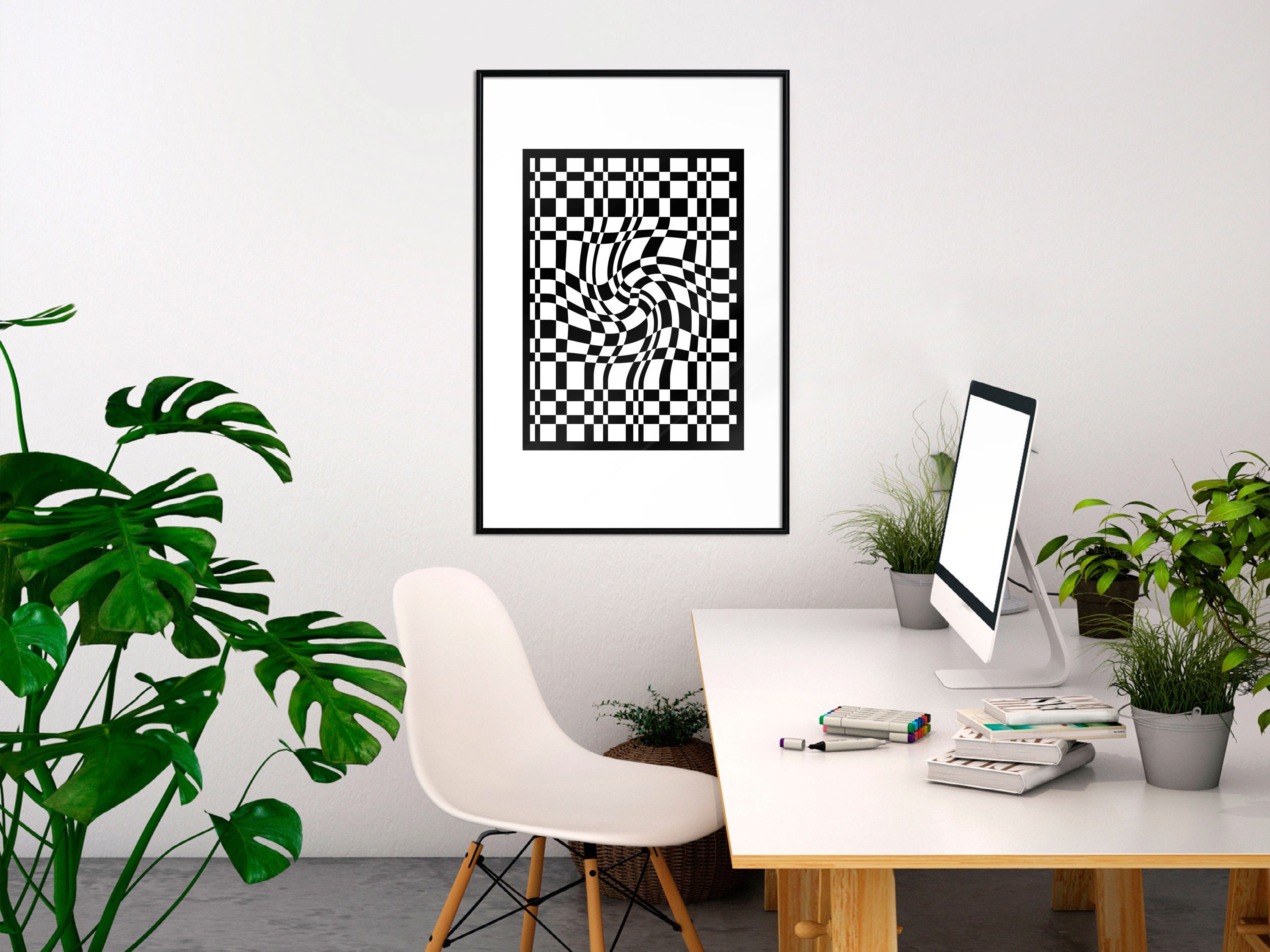 Artgeist Poster Distorted Chessboard []