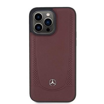 Hurtel Handyhülle Hülle Mercedes iPhone 15 rot/rotes Hardcase Leder, TPU / PC / Öko-Leder / Rot