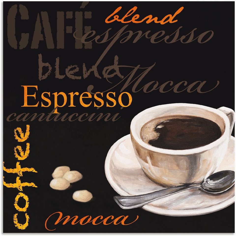 Artland Wandbild Espresso - Kaffee, Kaffee Bilder (1 St), als Alubild,  Leinwandbild, Wandaufkleber oder Poster in versch. Größen