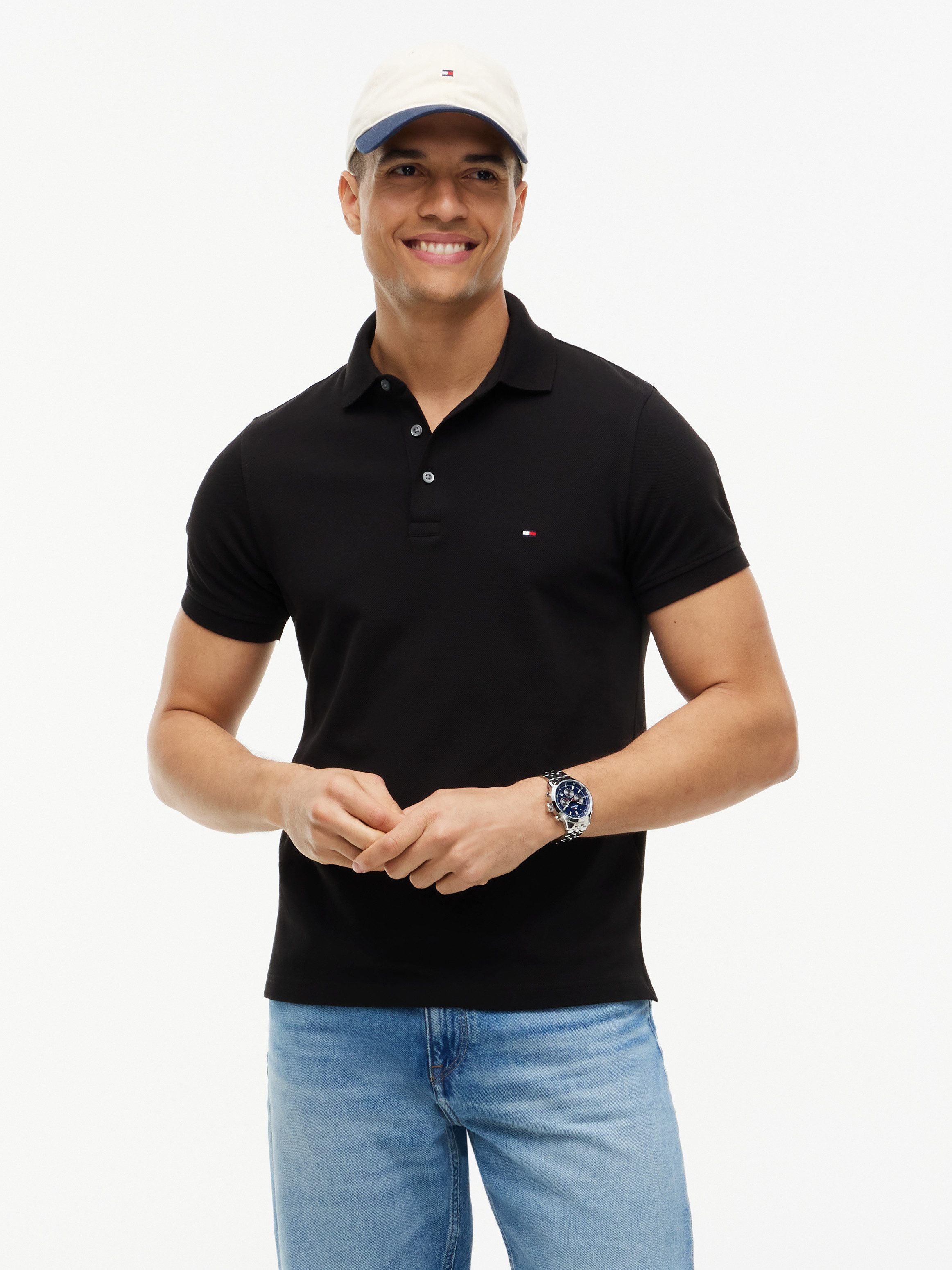 Tommy Hilfiger Poloshirt 1985 SLIM POLO mit Stickerei, Piqué-Qualität, Slim fit