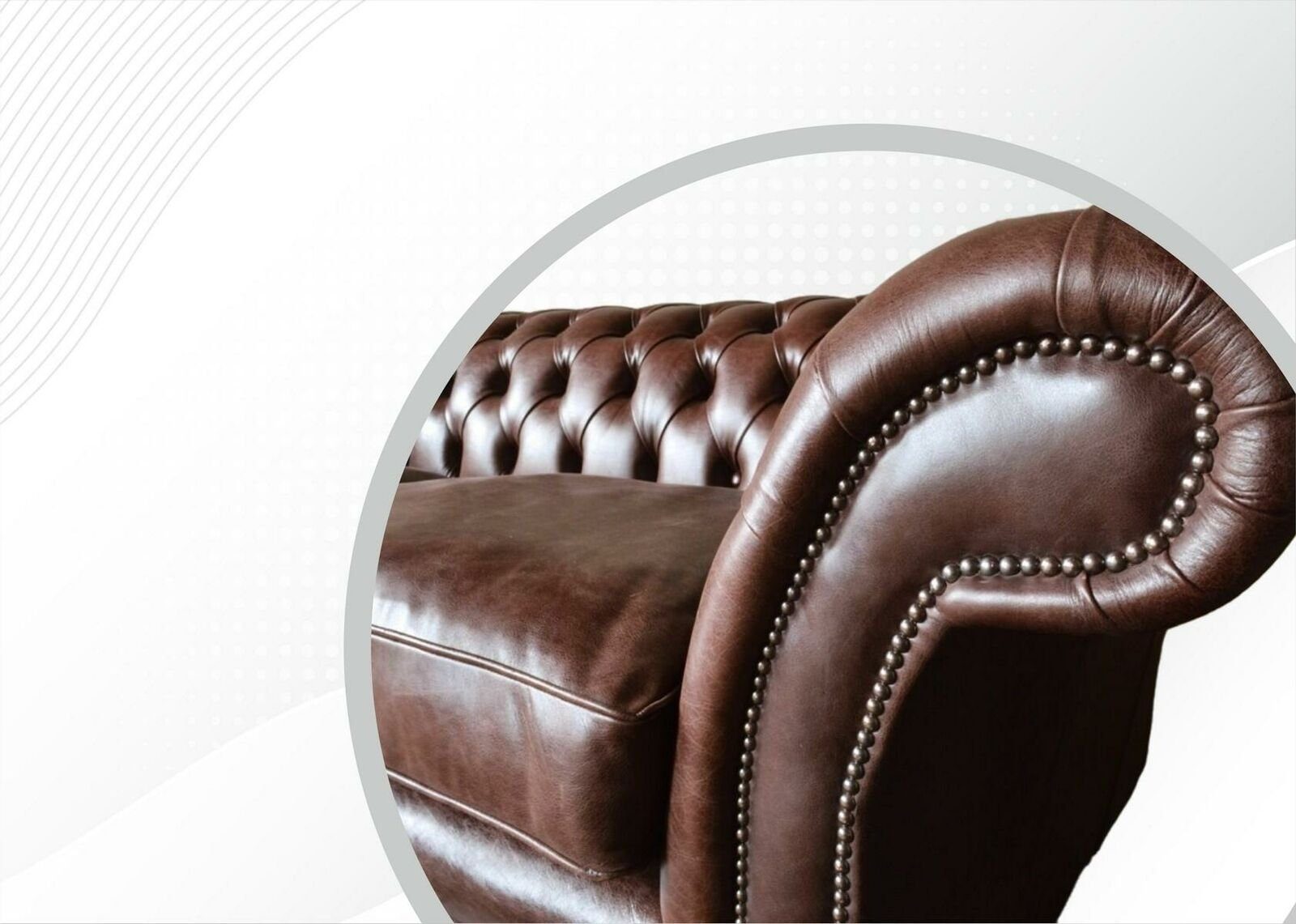 Chesterfield-Sofa Design, Made JVmoebel Wohnzimmermöbel in Chesterfield Luxus Braune Couch Europe