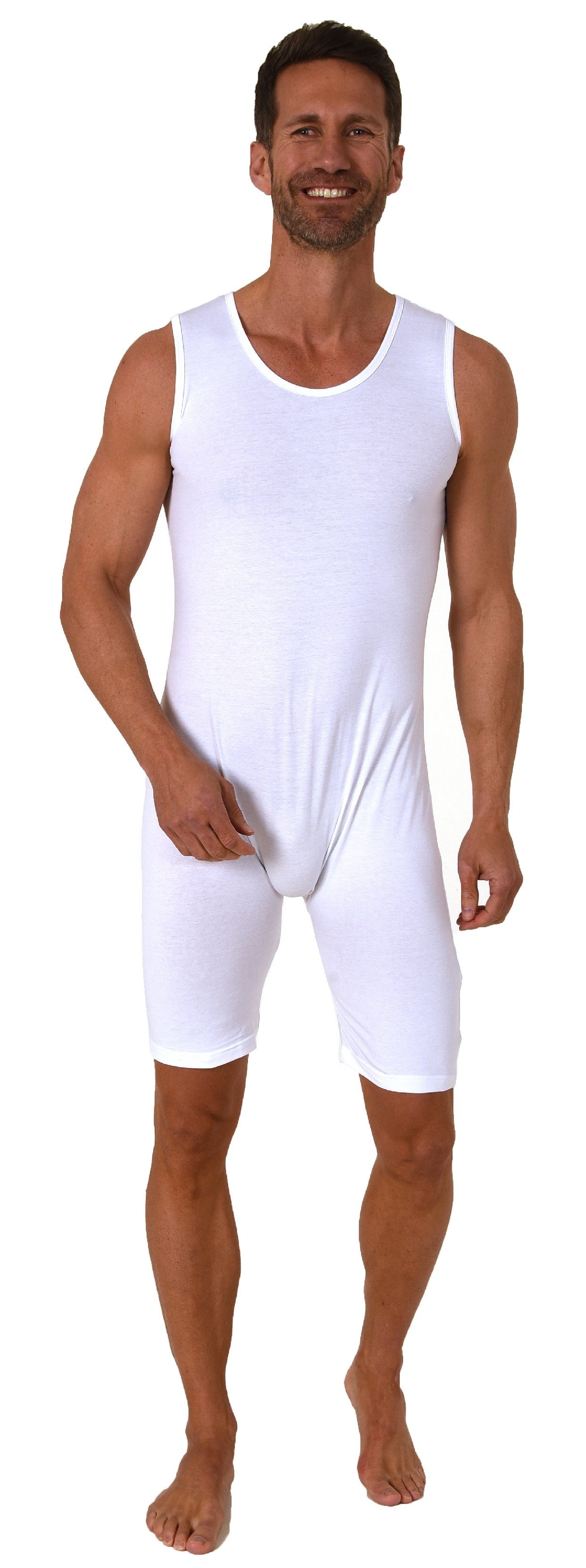 Pyjama Pflegebody Ärmellos UNISEX Pflegeoverall mit Beinreißverschluss