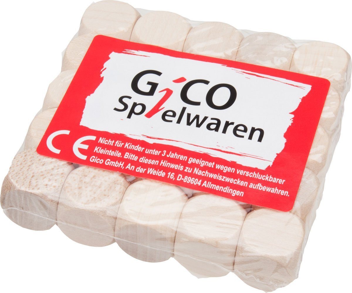 Thumbnail - GICO Bastelperlen 25 x Gico Blankowürfel Holzwürfel blanko 20 mm natur 5966