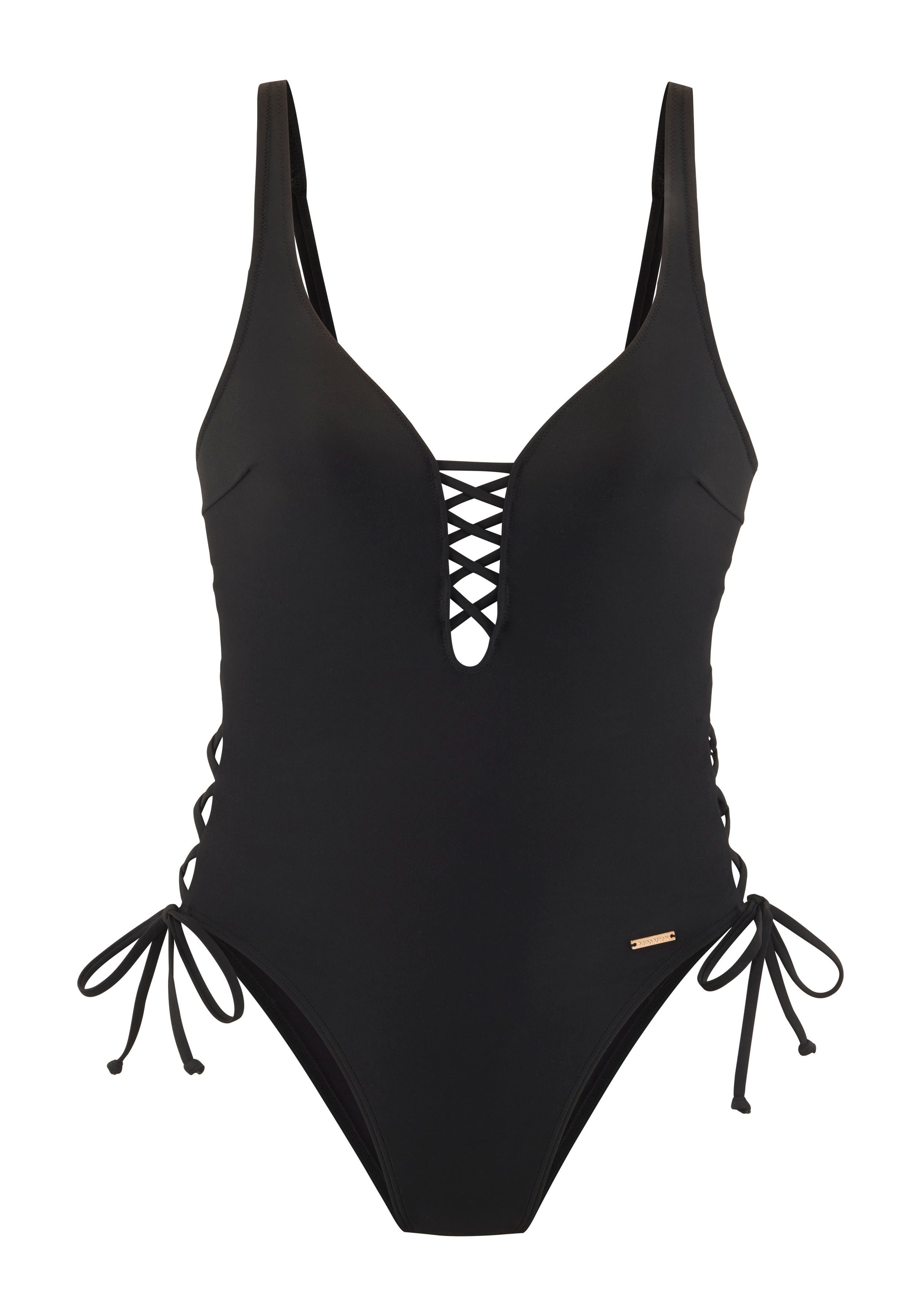 Bruno Banani Badeanzug mit Zierschnürungen günstig online kaufen