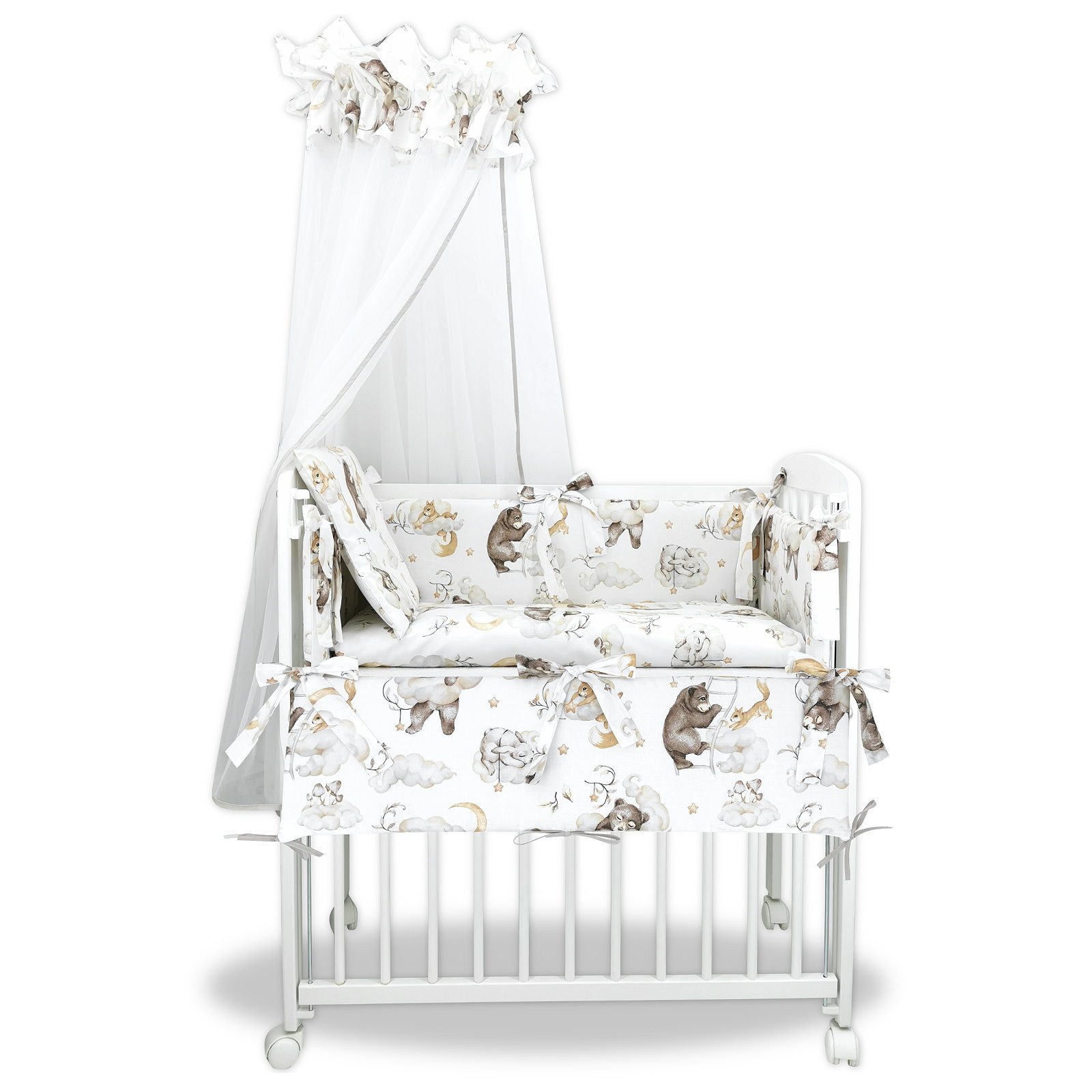 Baby-Delux Beistellbett Babybett Teddy und Freunde Beige, 10-tlg., Stillbet günstig online kaufen