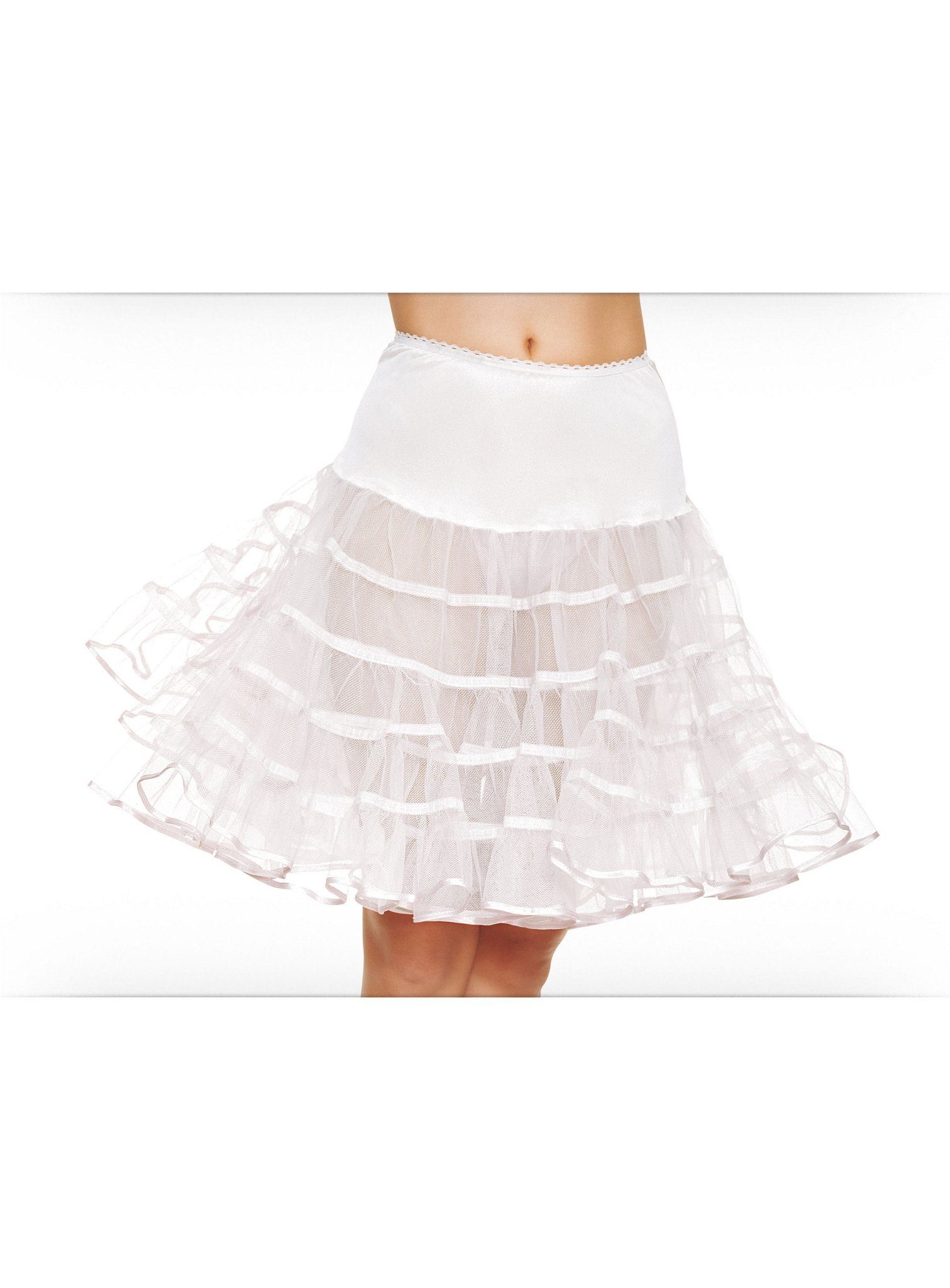 Leg Avenue Kostüm Petticoat mittellang weiß, 50
