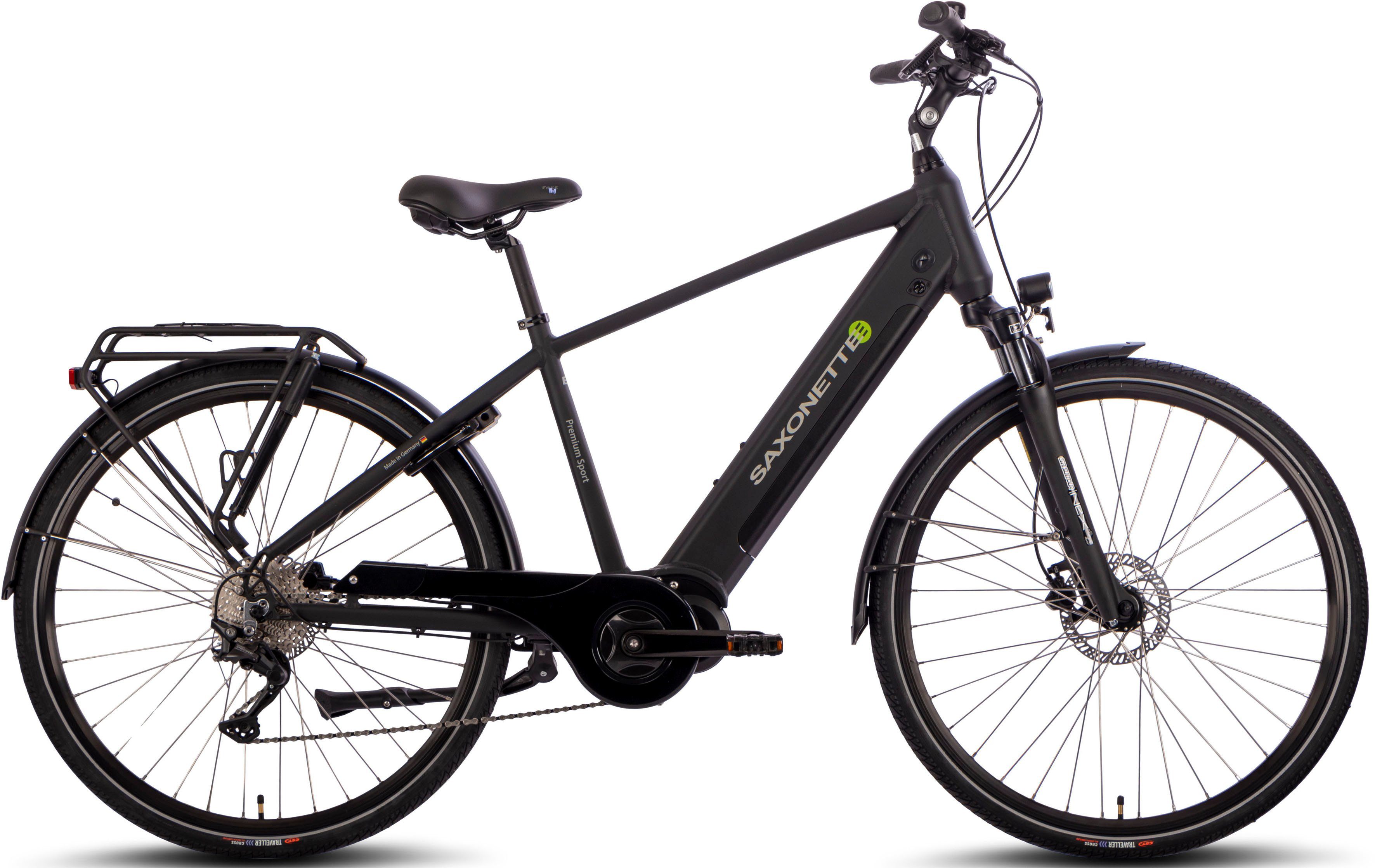 SAXONETTE E-Bike Premium Sport (Diamant), 10 Gang, Kettenschaltung,  Mittelmotor, 522 Wh Akku