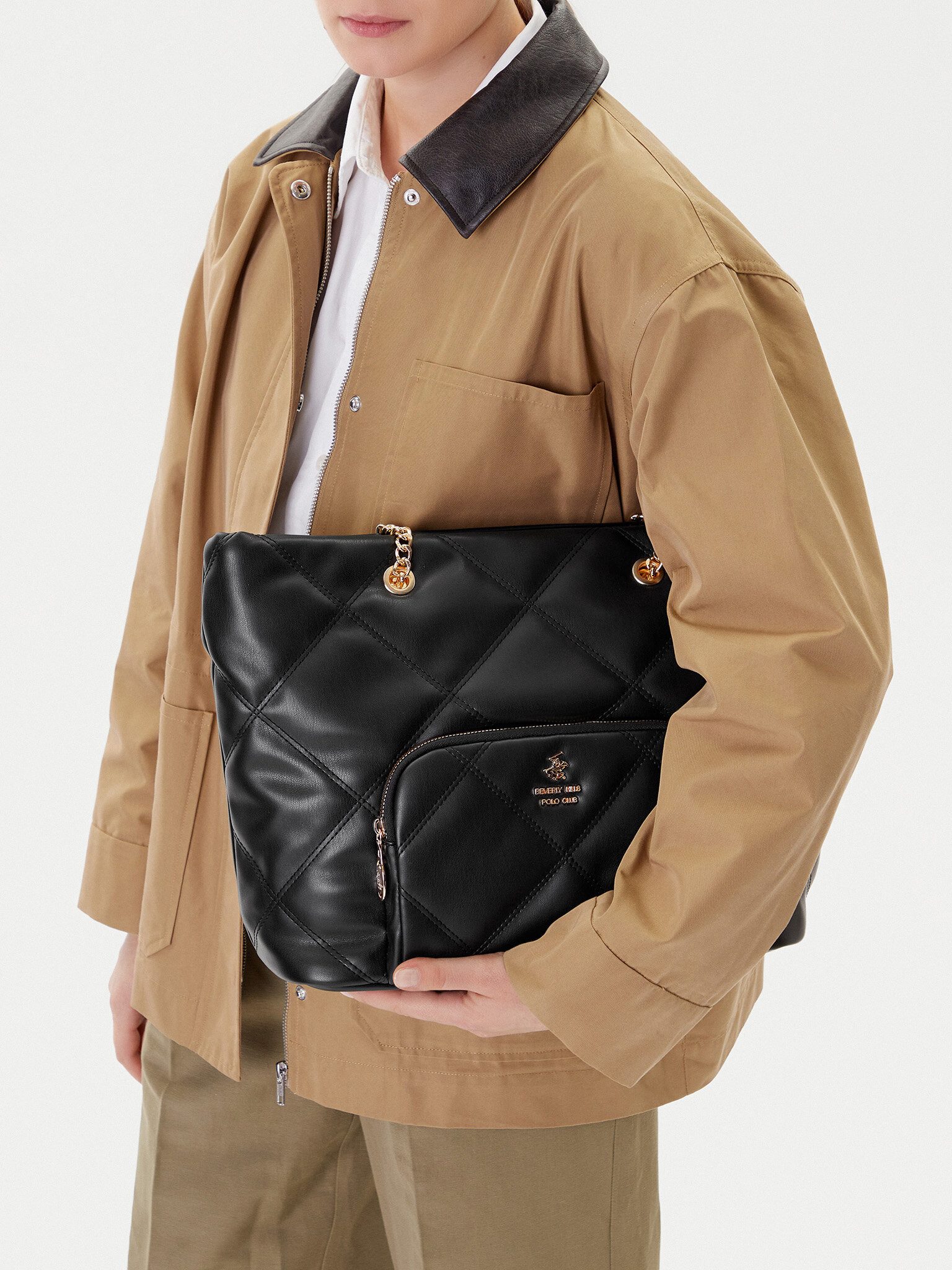 BEVERLY HILLS POLO CLUB Handtasche Beverly Hills Polo Club Damenhandtasche Schwarz CEO - BHPC-C-010-08