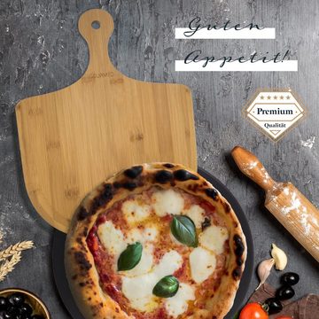 GOURMEO Backblech Pizza Backstein Set für Ofen und Grill, Pizza Stein Set für Backofen und Grill