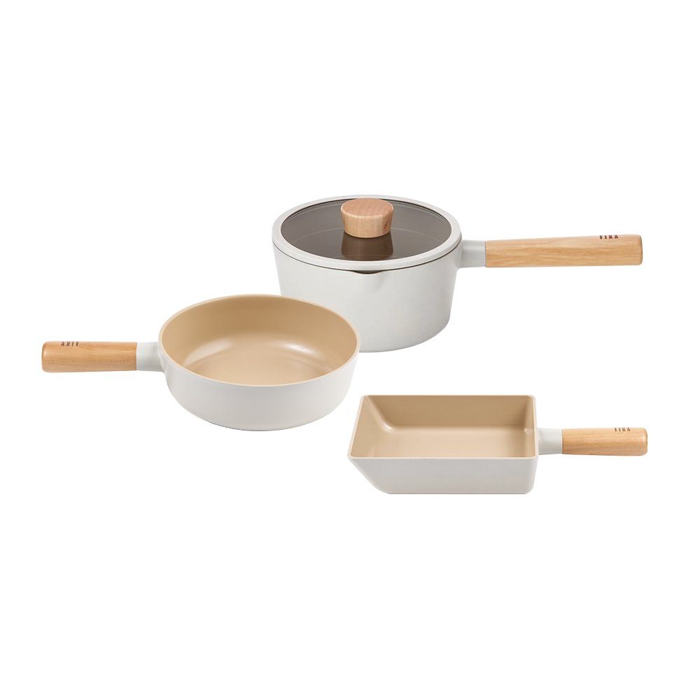 NEOFLAM® Pfannen-Set FIKA Topf & Pfannen Mini Set 3tlg., (3-tlg)