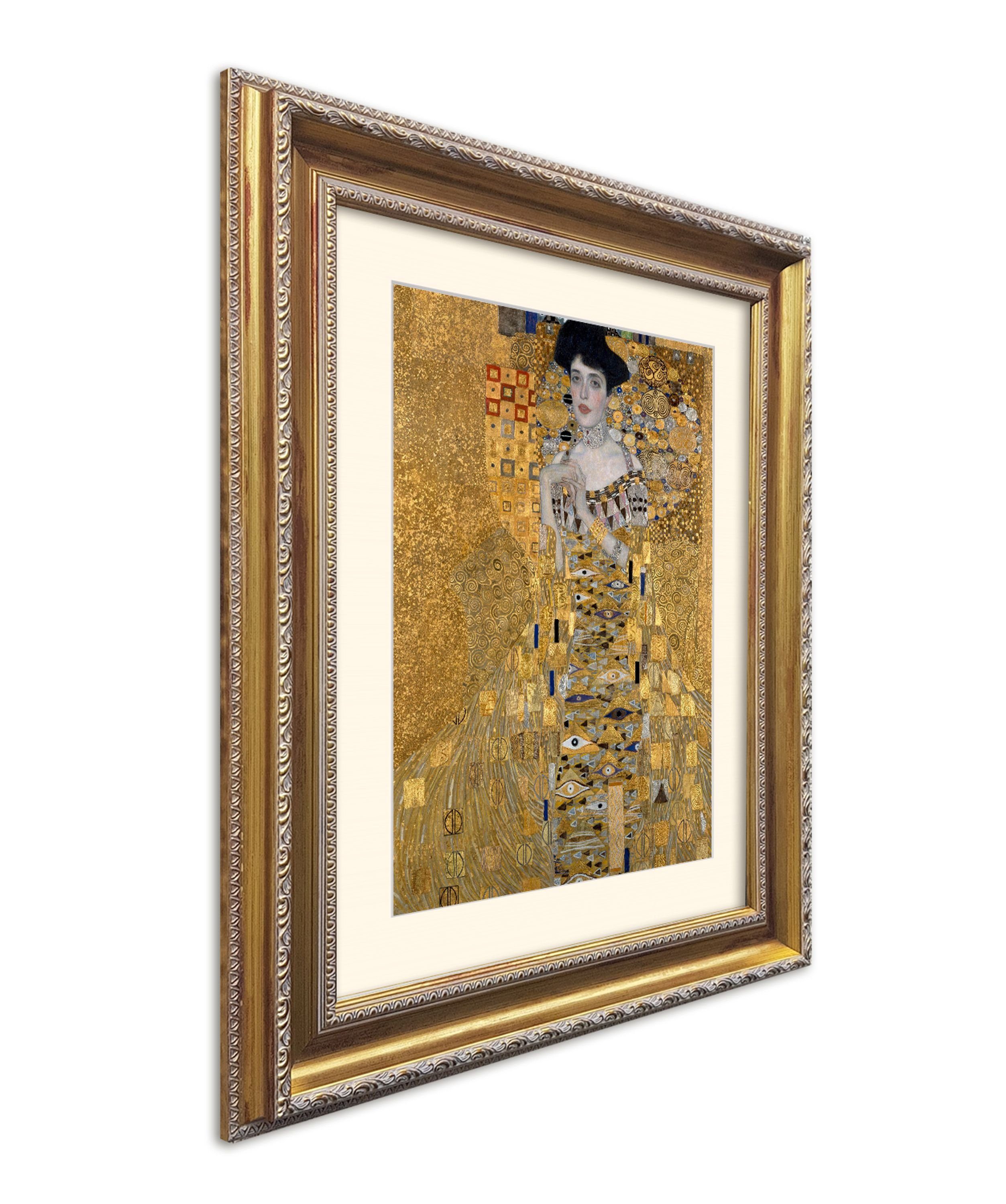 artissimo Bild Portrait of Bloch-Bauer Wandbild, / Klimt: Adele Klimt Poster gerahmt Rahmen Barock-Rahmen Bild Gustav mit 63x53cm mit 