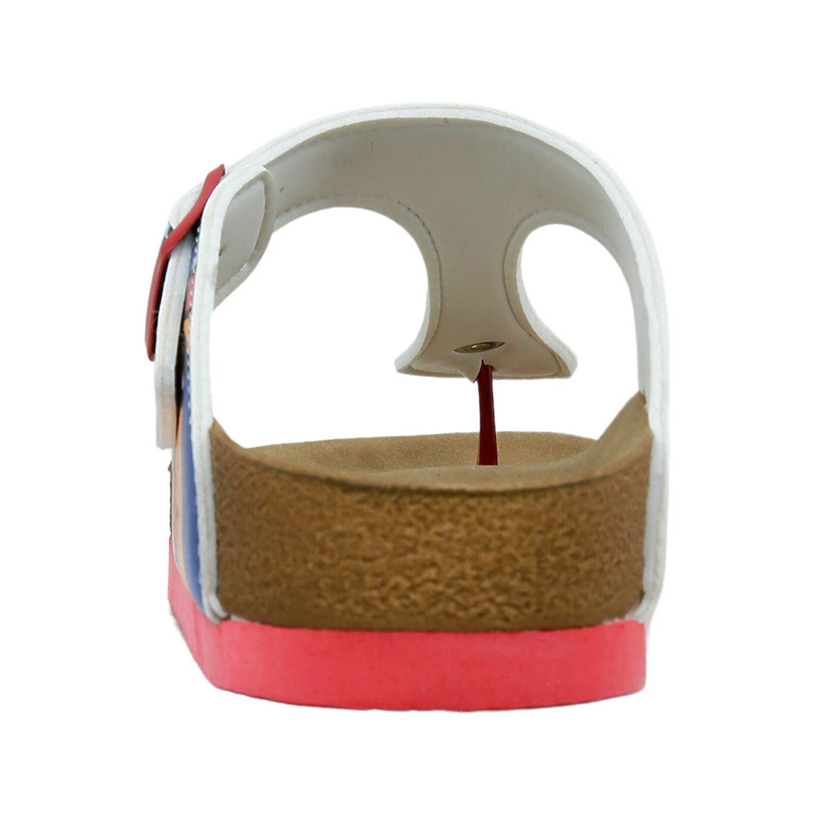 DOGO Lila Zehentrenner Cubic Faces Damen Sandalen Zehentrenner Handgefertigt