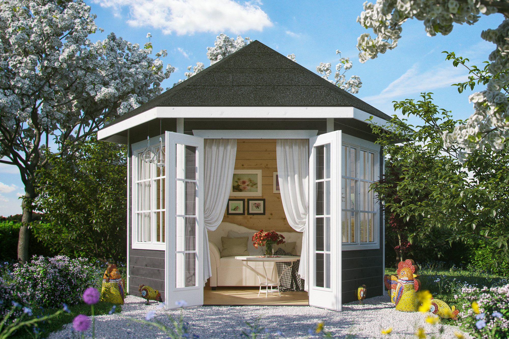Skanholz Holzpavillon Almelo, 350 x 303cm