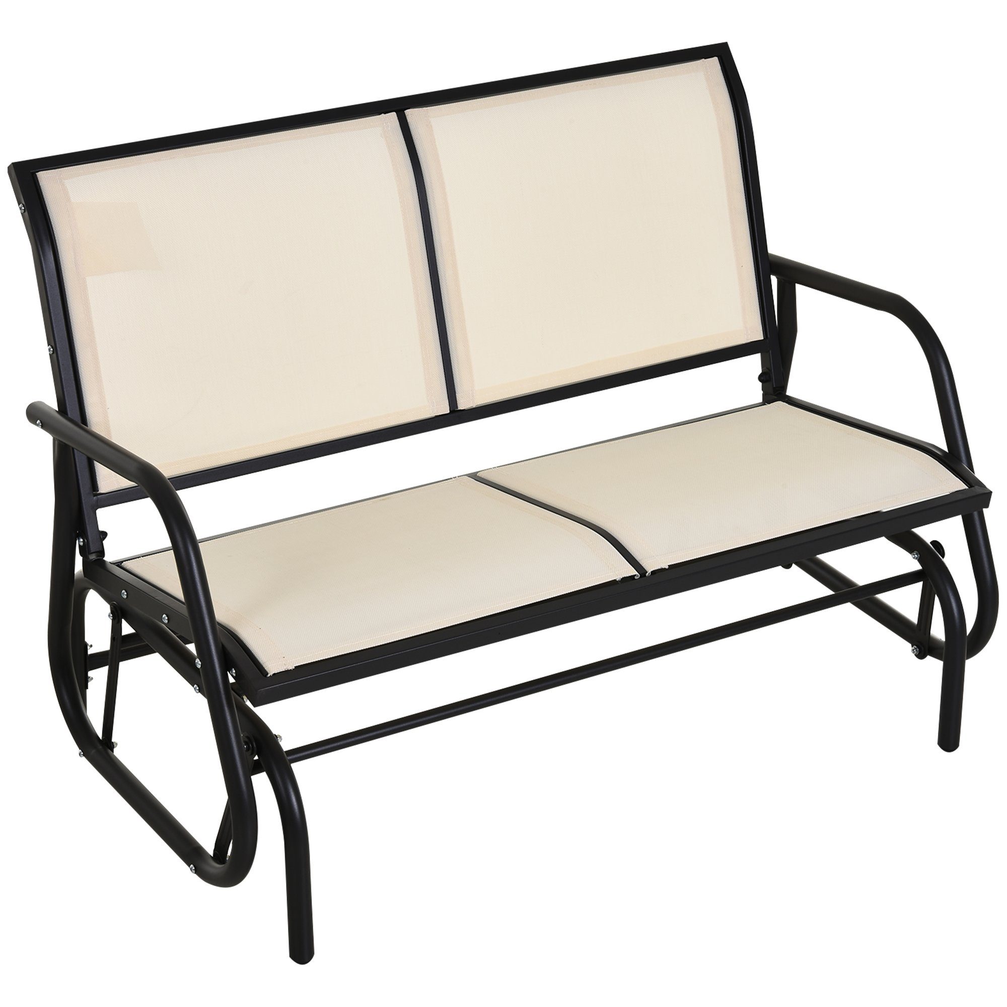 Outsunny Gartenbank Schaukelstuhl 2-Sitzer Metall Gartenmöbel günstig online kaufen