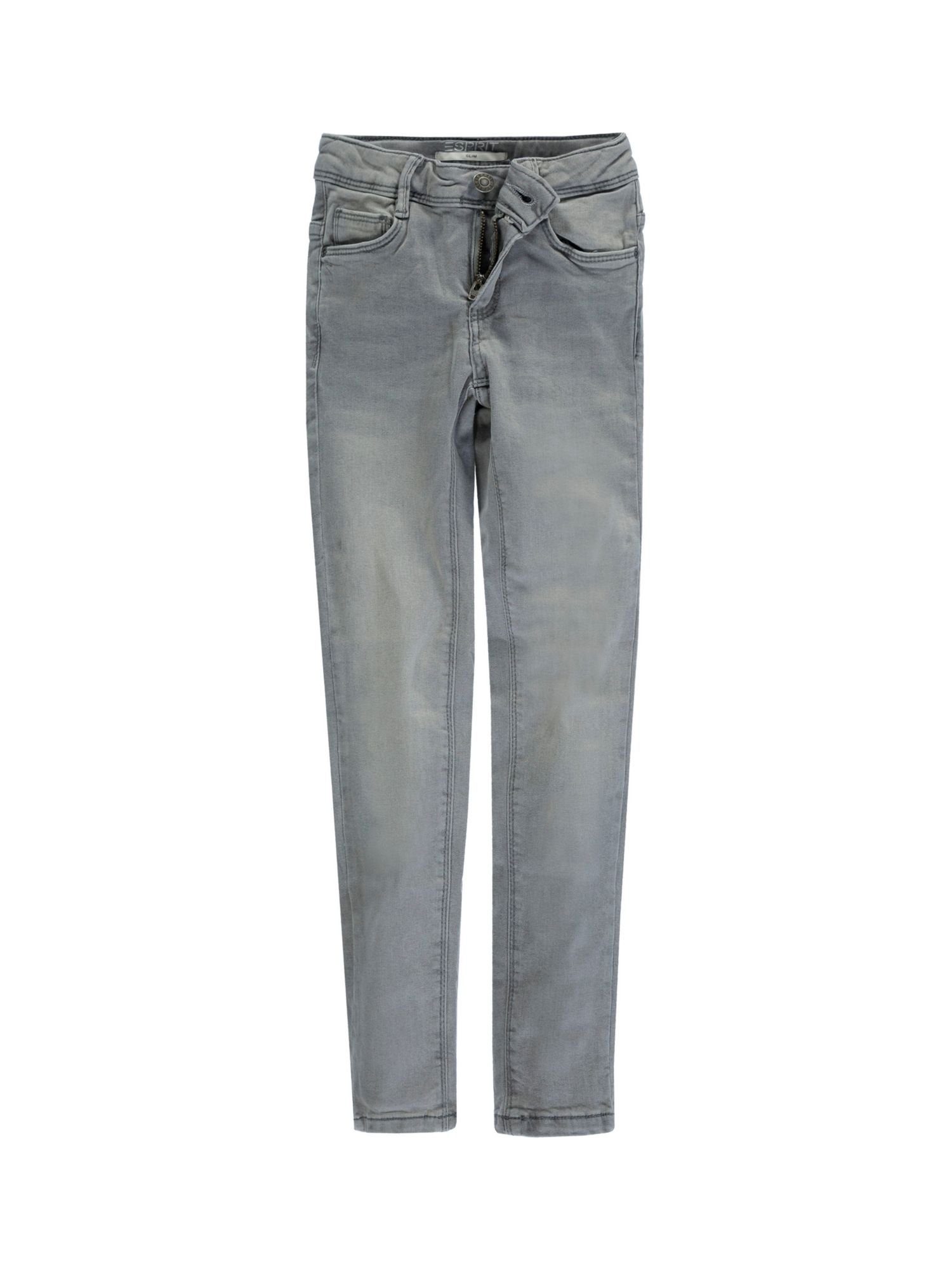 Esprit Slim-fit-Jeans Jeans mit Verstellbund, Weitenverstellbarer Bund mit  Gürtelschlaufen, Knopf und Reißverschluss